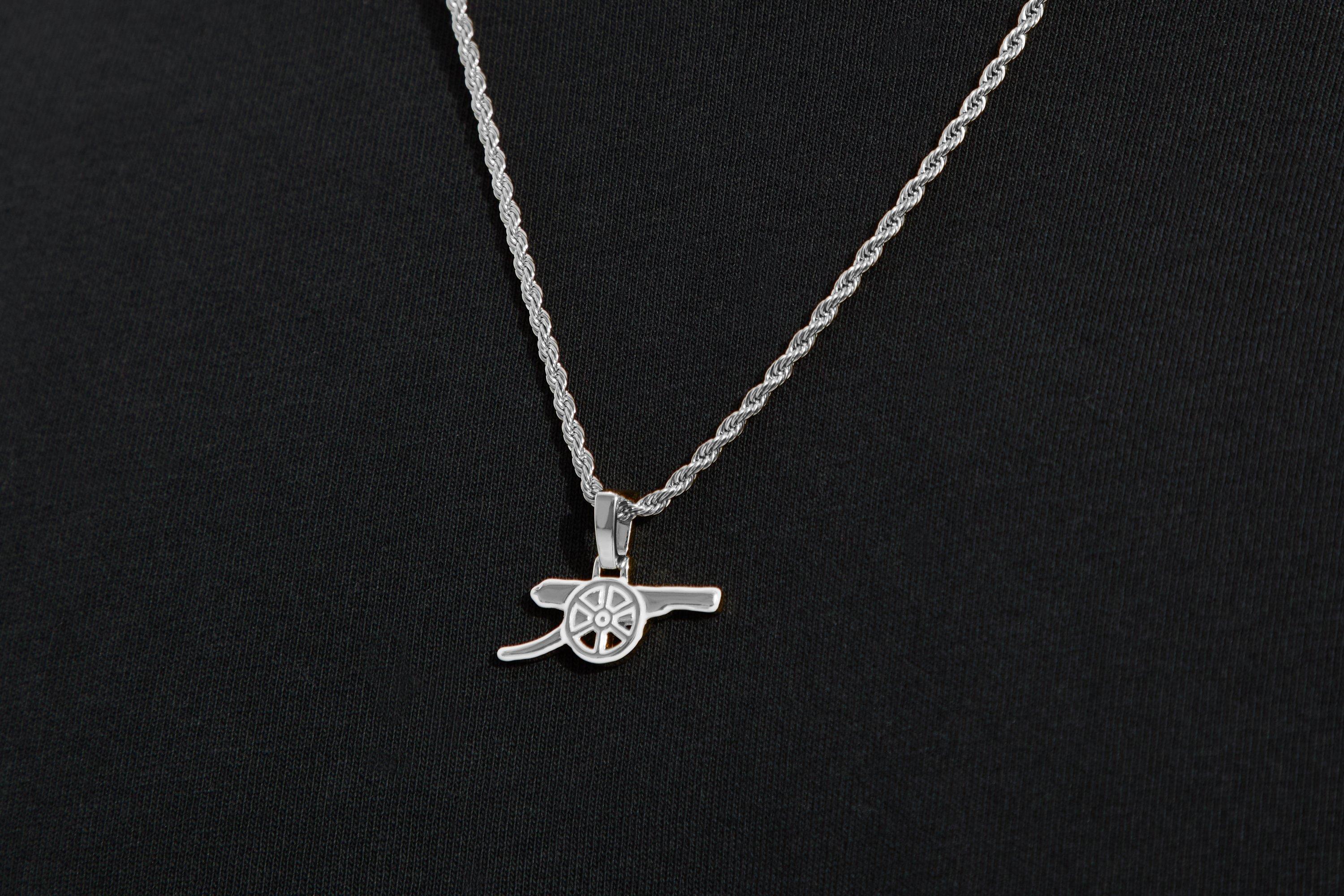 Arsenal White Gold Plated Cannon and Chain