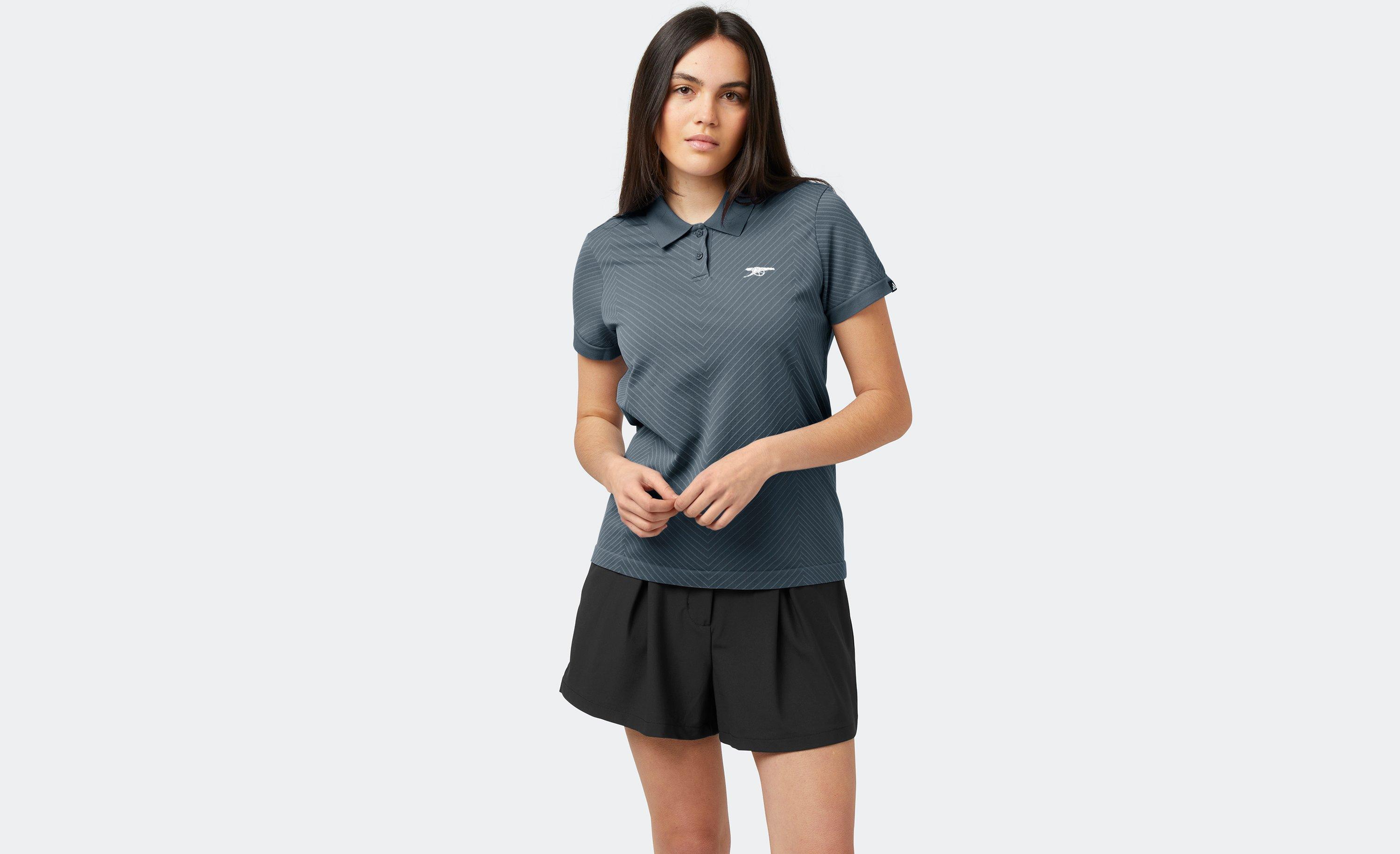 Arsenal adidas Womens Golf Tour Blue PRIMEKNIT Polo Shirt