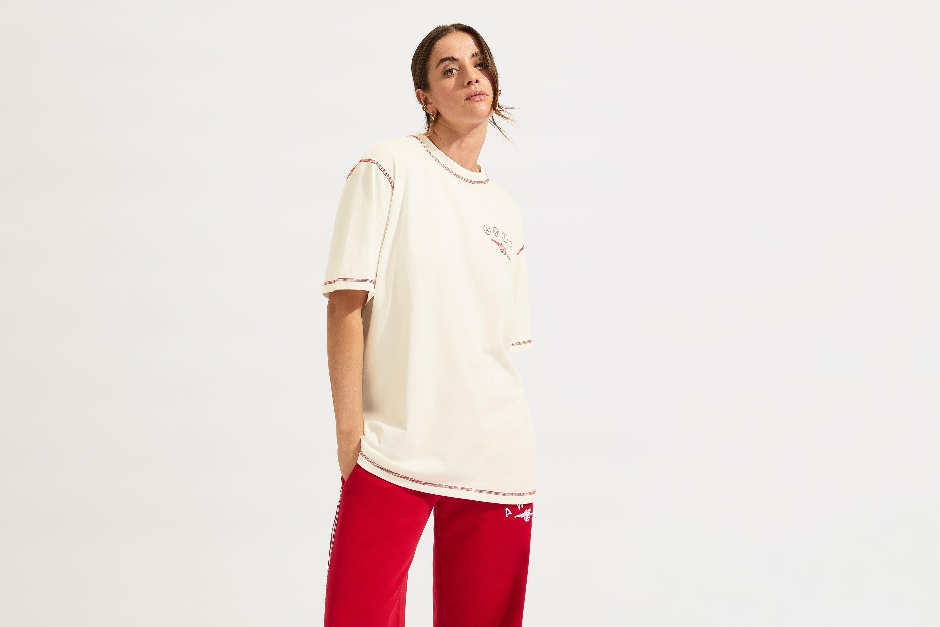 Arsenal AWFC Unisex White Contrast T-Shirt