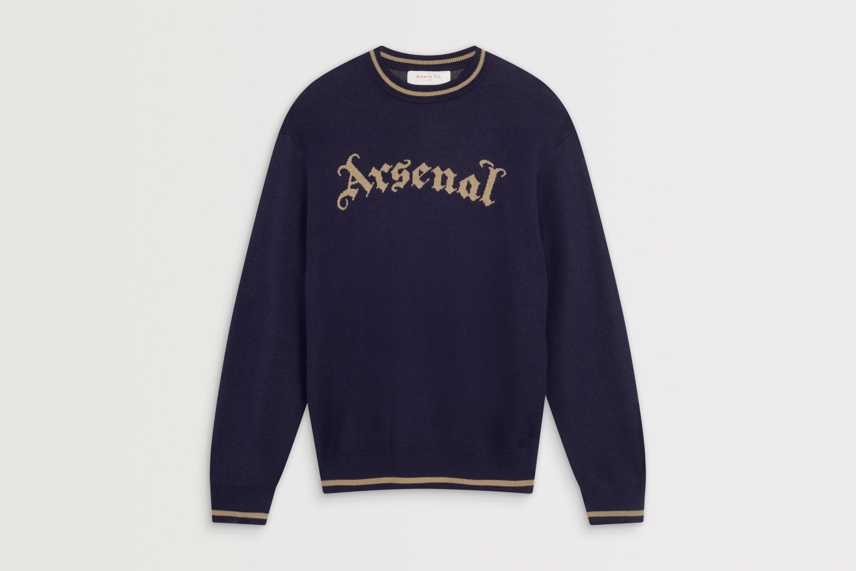 Arsenal Essentials Navy Gothic Knitted Crew Jumper
