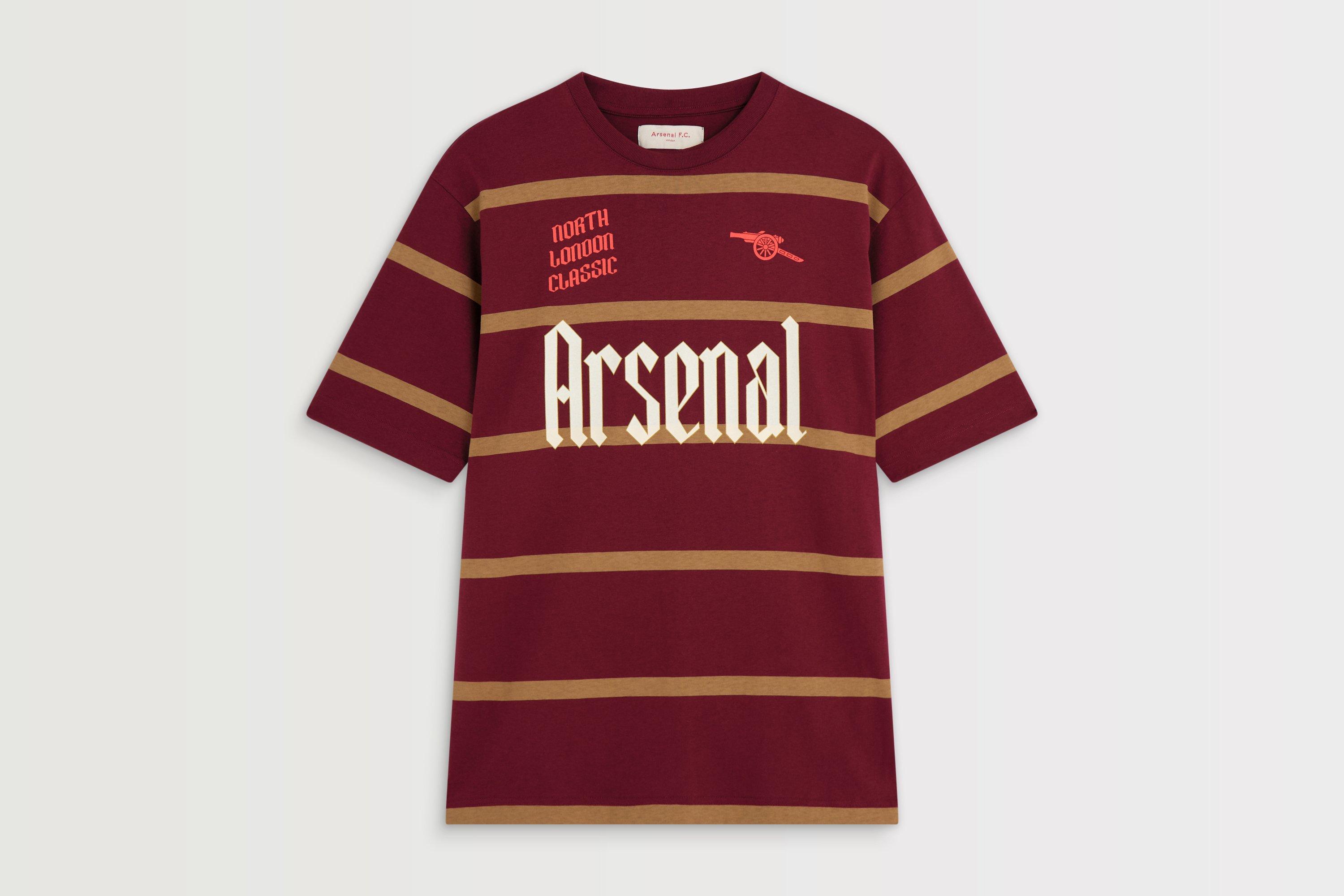 Arsenal North London Classic Burgundy Striped T-Shirt