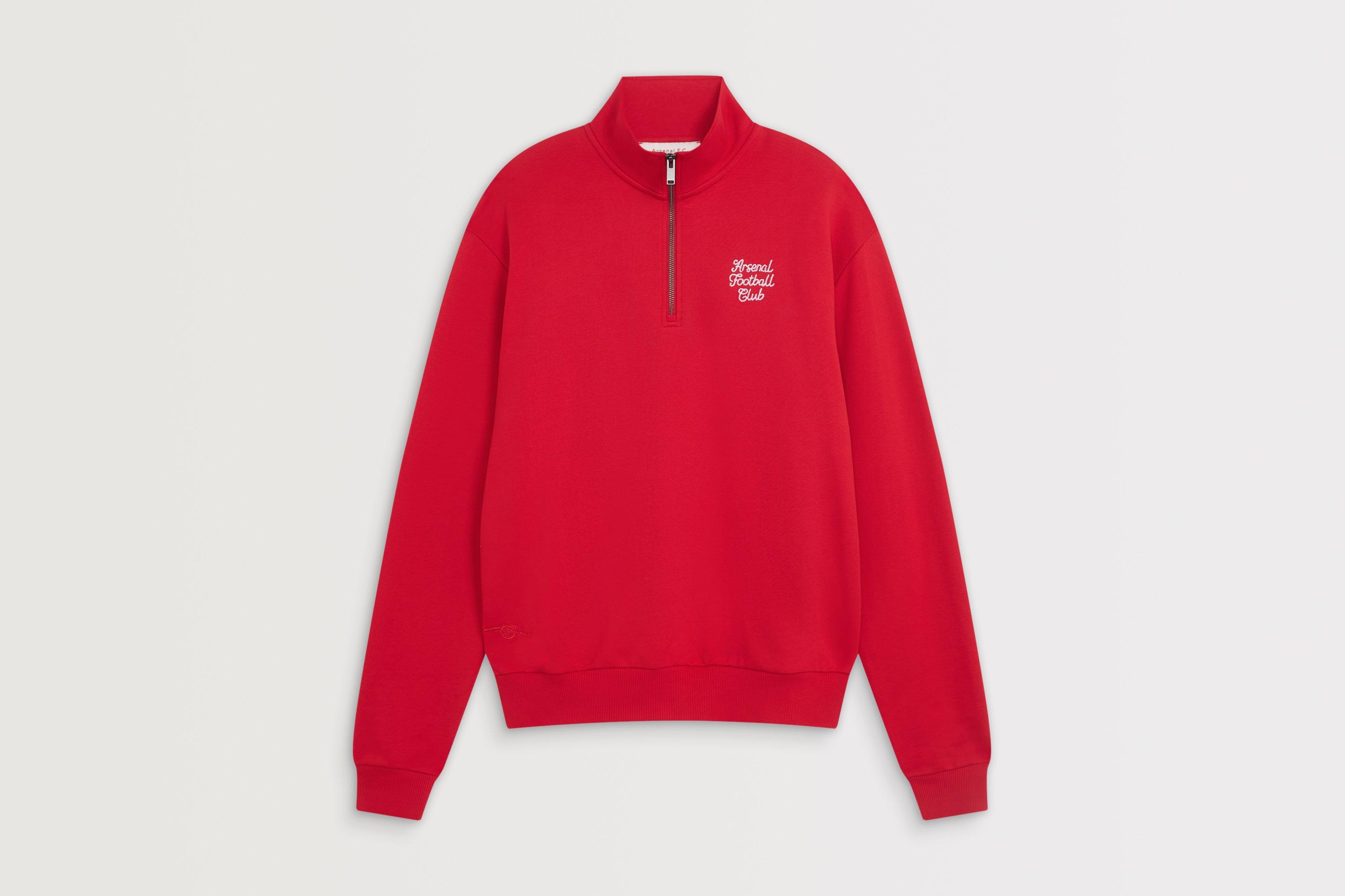 Arsenal Essentials Red Script 1/4 Zip Sweatshirt