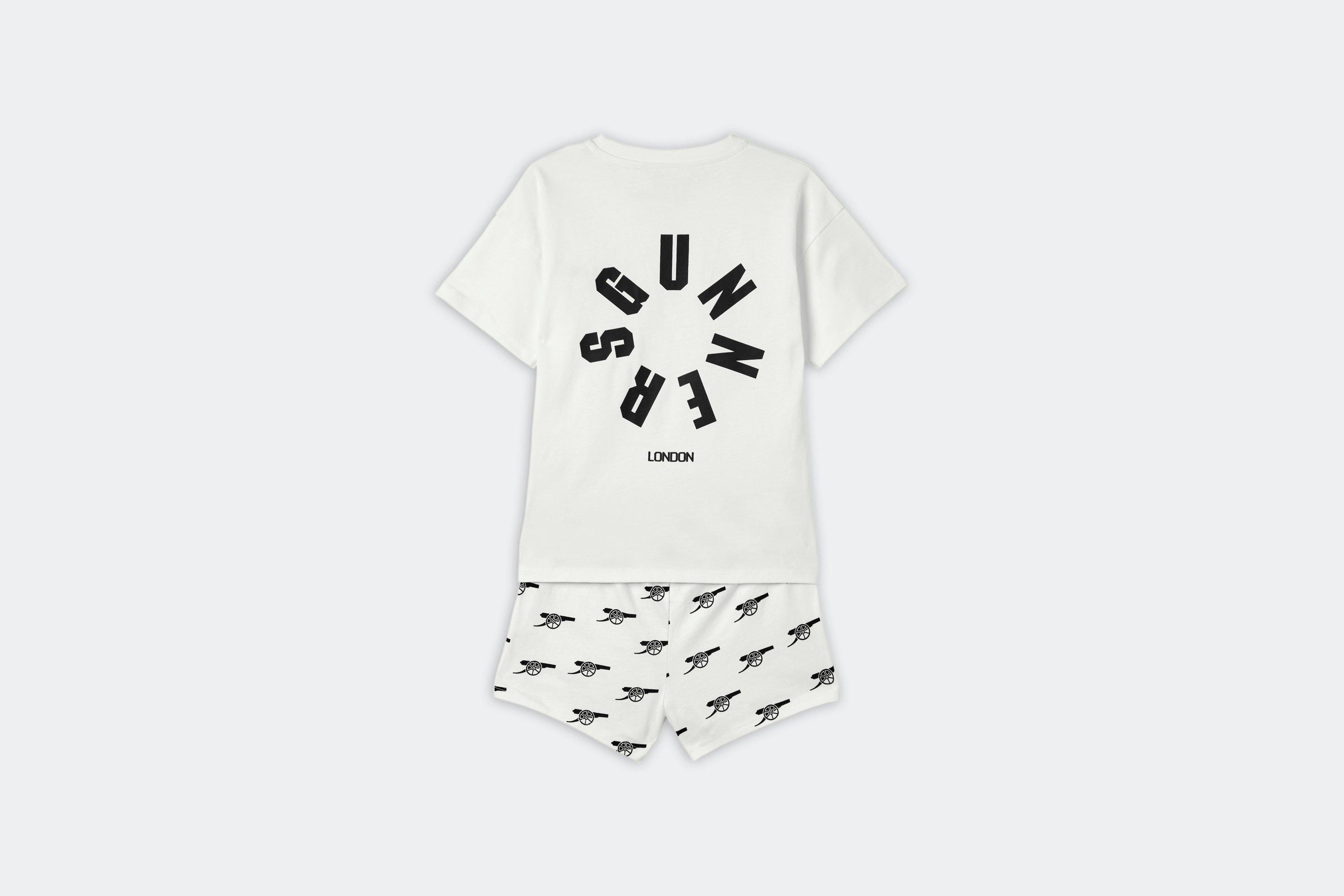 Arsenal Girls White Gunners Pyjamas