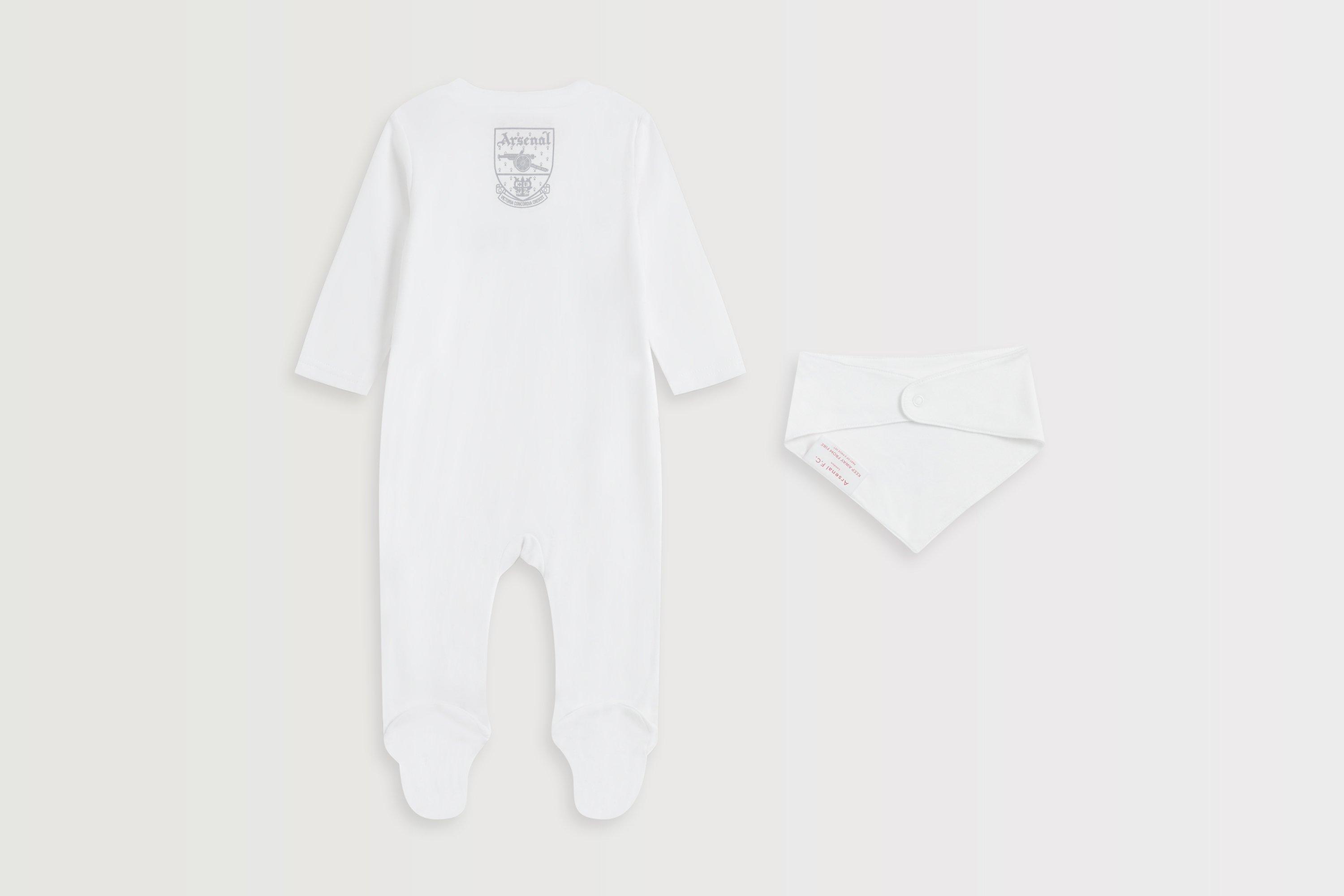 Arsenal Baby White Concordia 2pc Sleepsuit Set