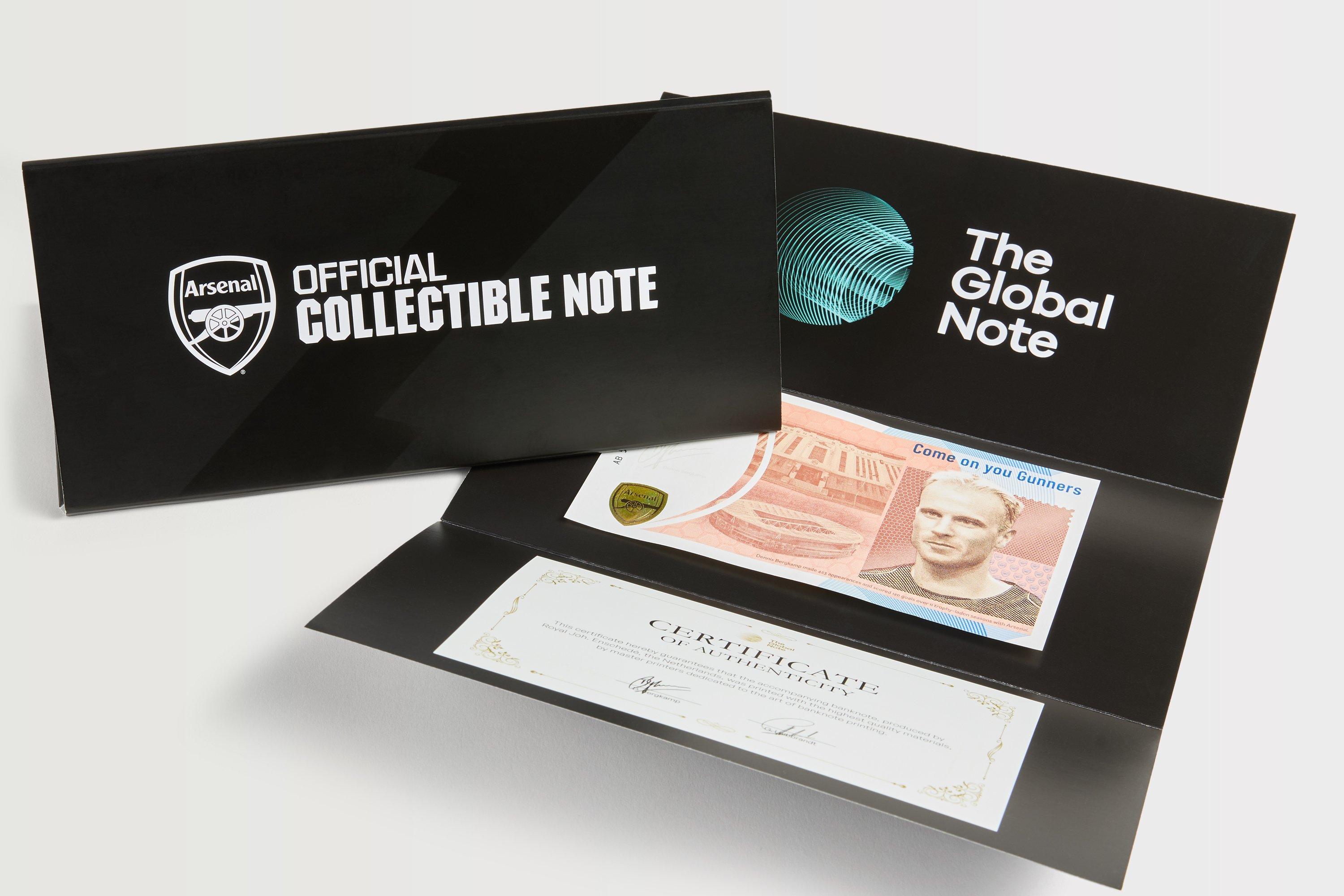 Arsenal Dennis Bergkamp Collectible Note