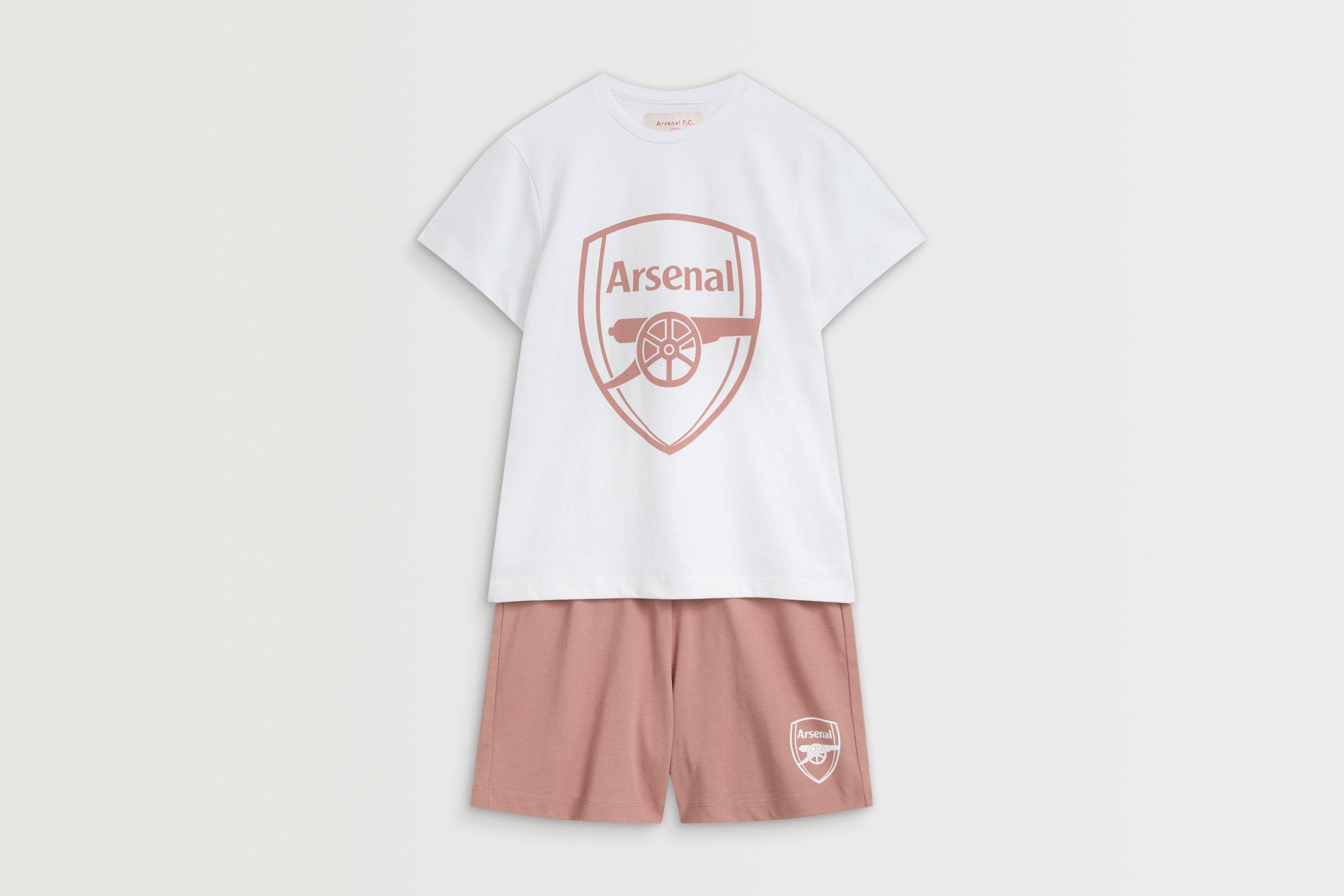 Arsenal Essentials Kids Pink Crest Pyjama Short Set