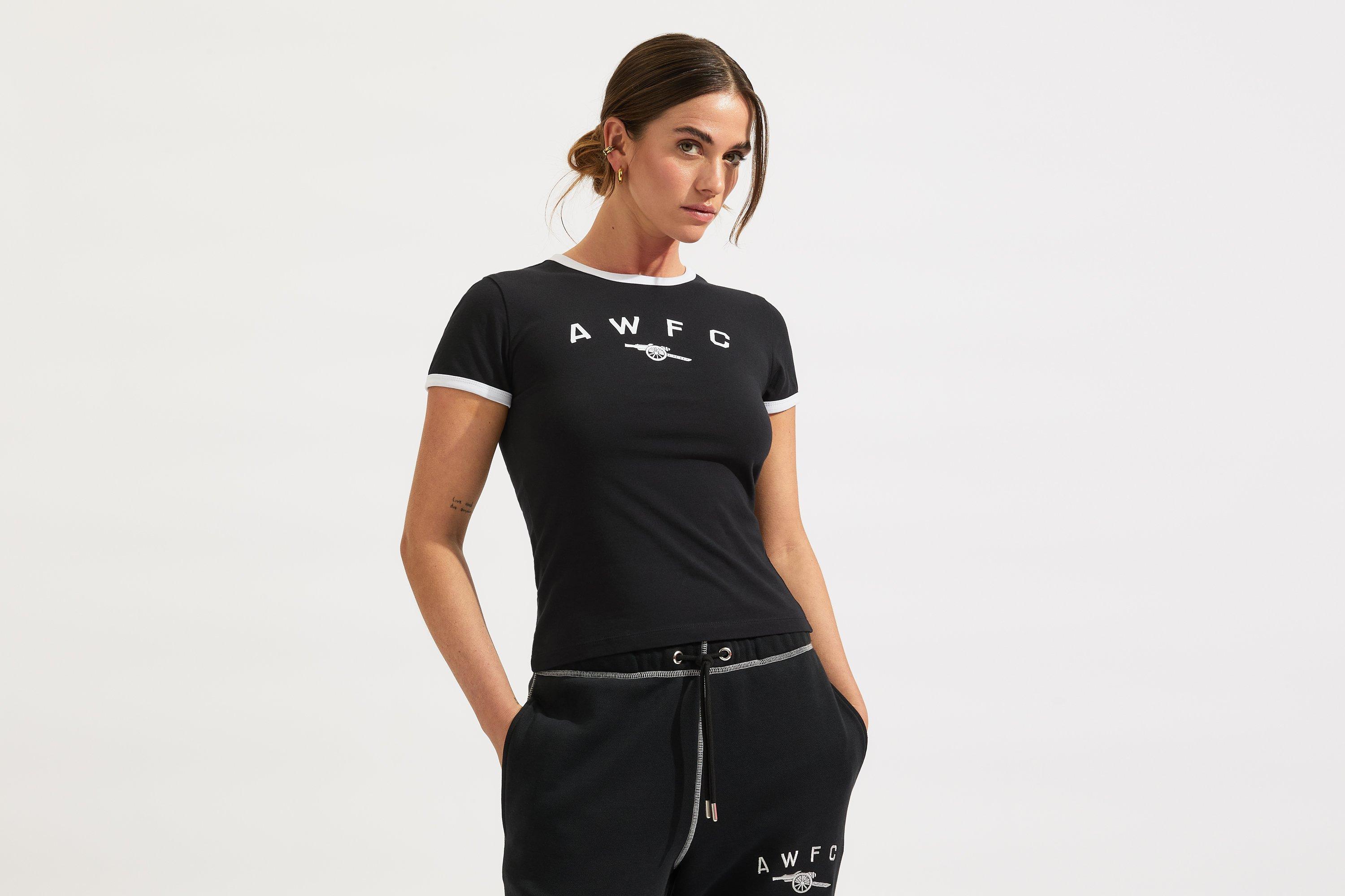 Arsenal AWFC Womens Black Baby Tee