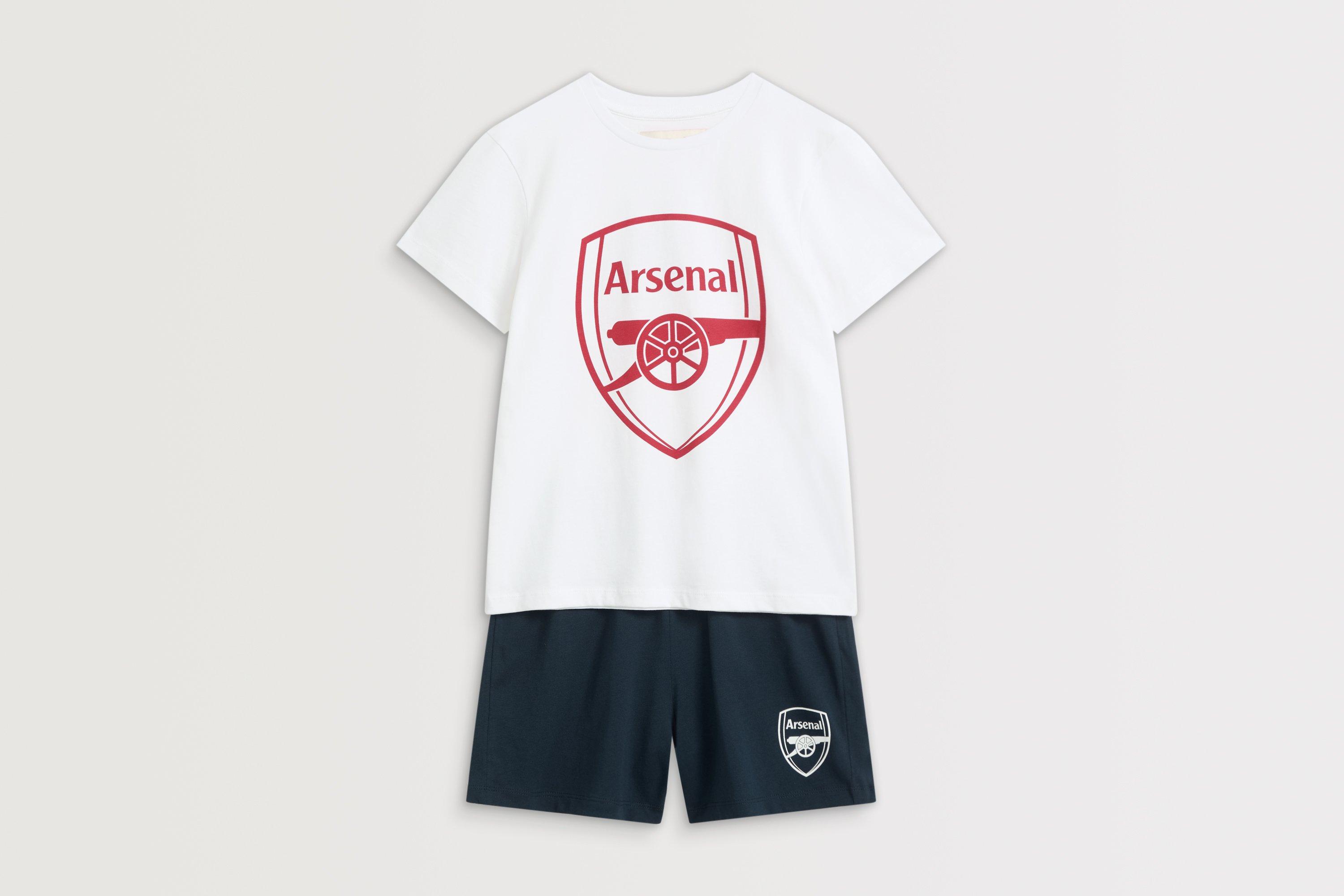 Arsenal Essentials Kids Navy Crest Pyjama Short Set
