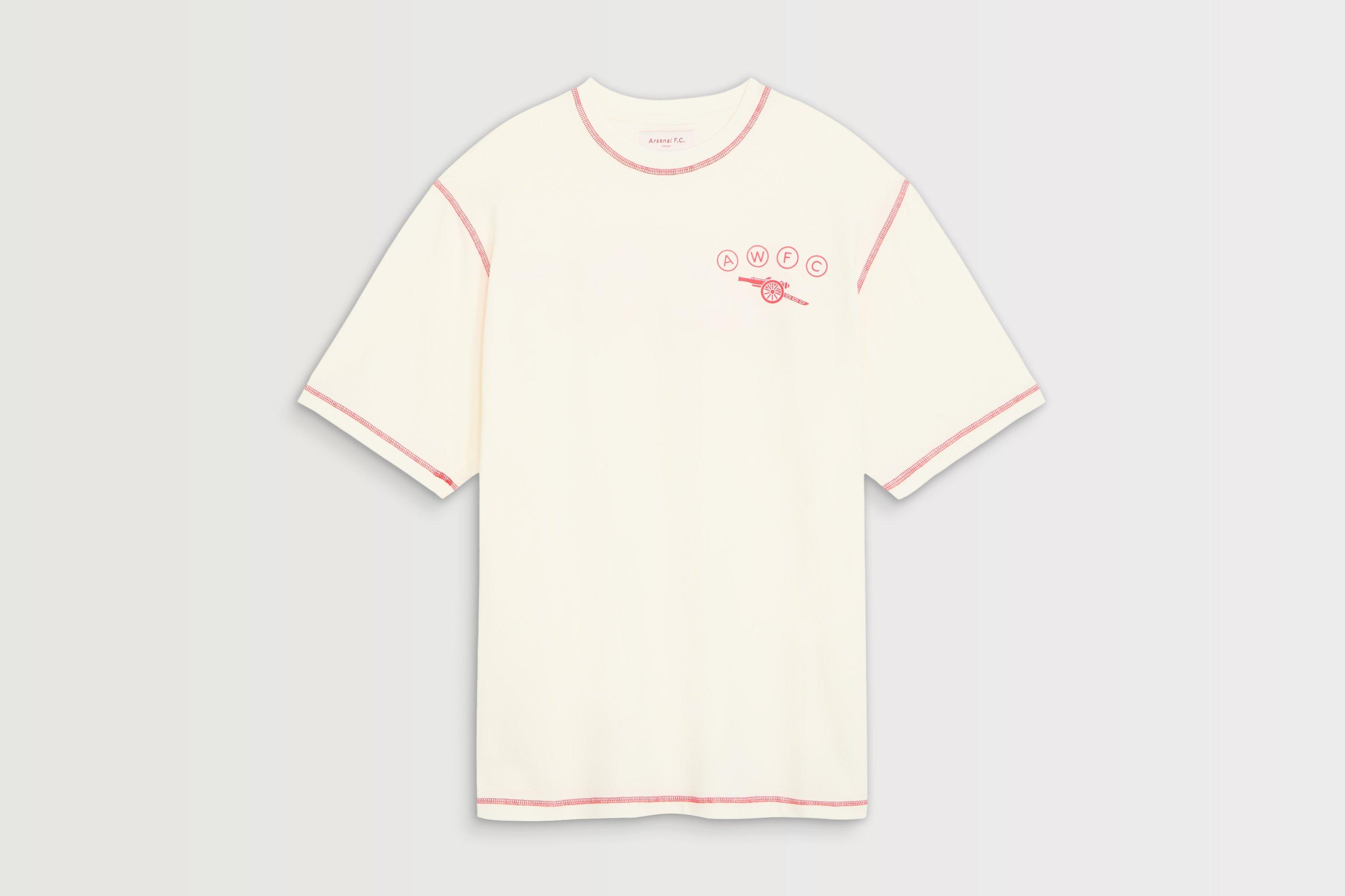 Arsenal AWFC Unisex White Contrast T-Shirt