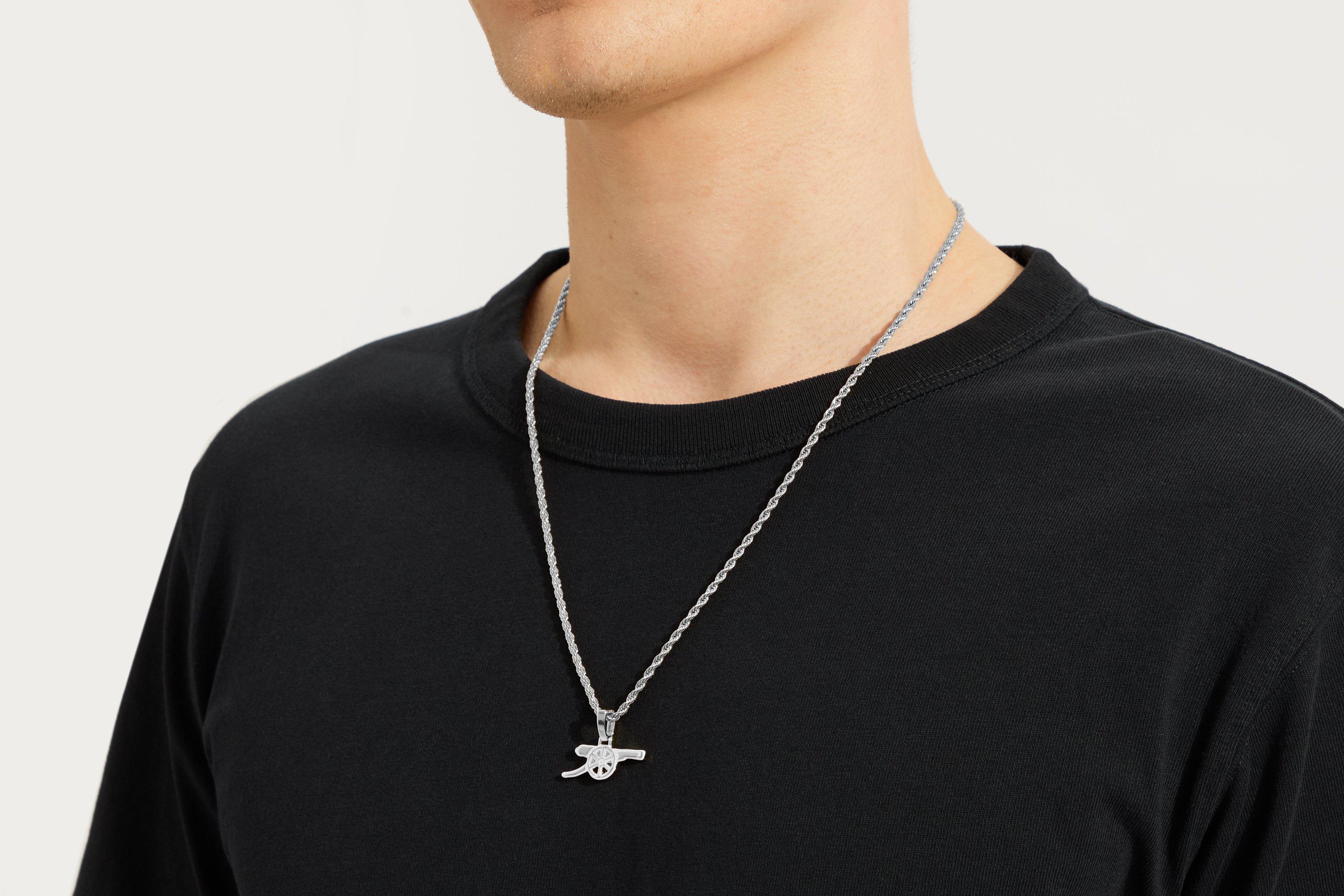 Arsenal White Gold Plated Cannon and Chain