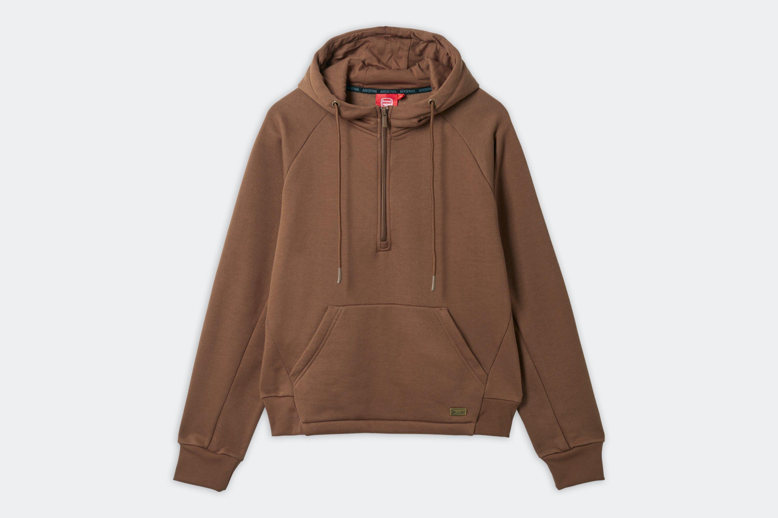 Arsenal Womens Brown Zip Hoodie