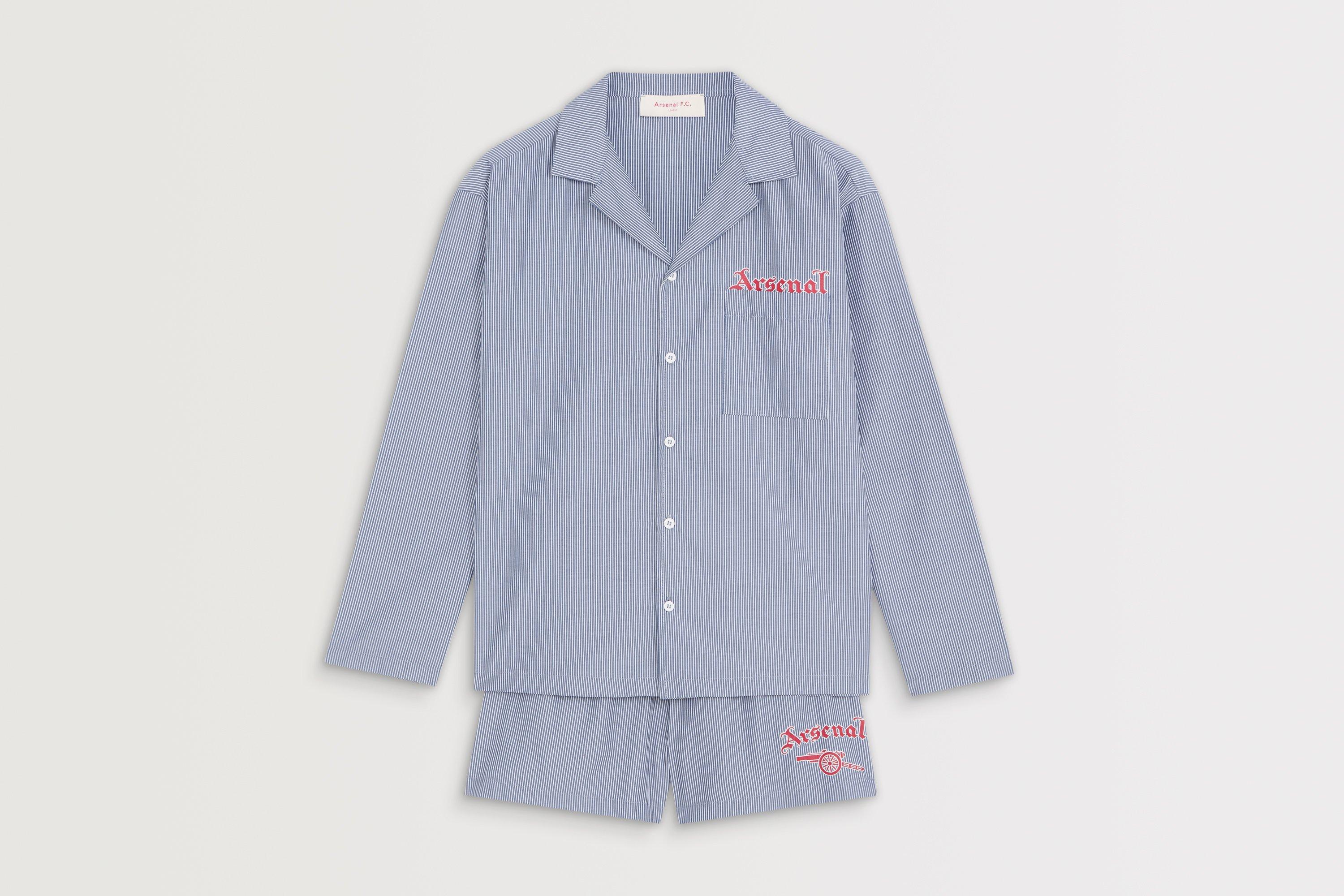 Arsenal Essentials Womens Premium Stripe Poplin Pyjama Set