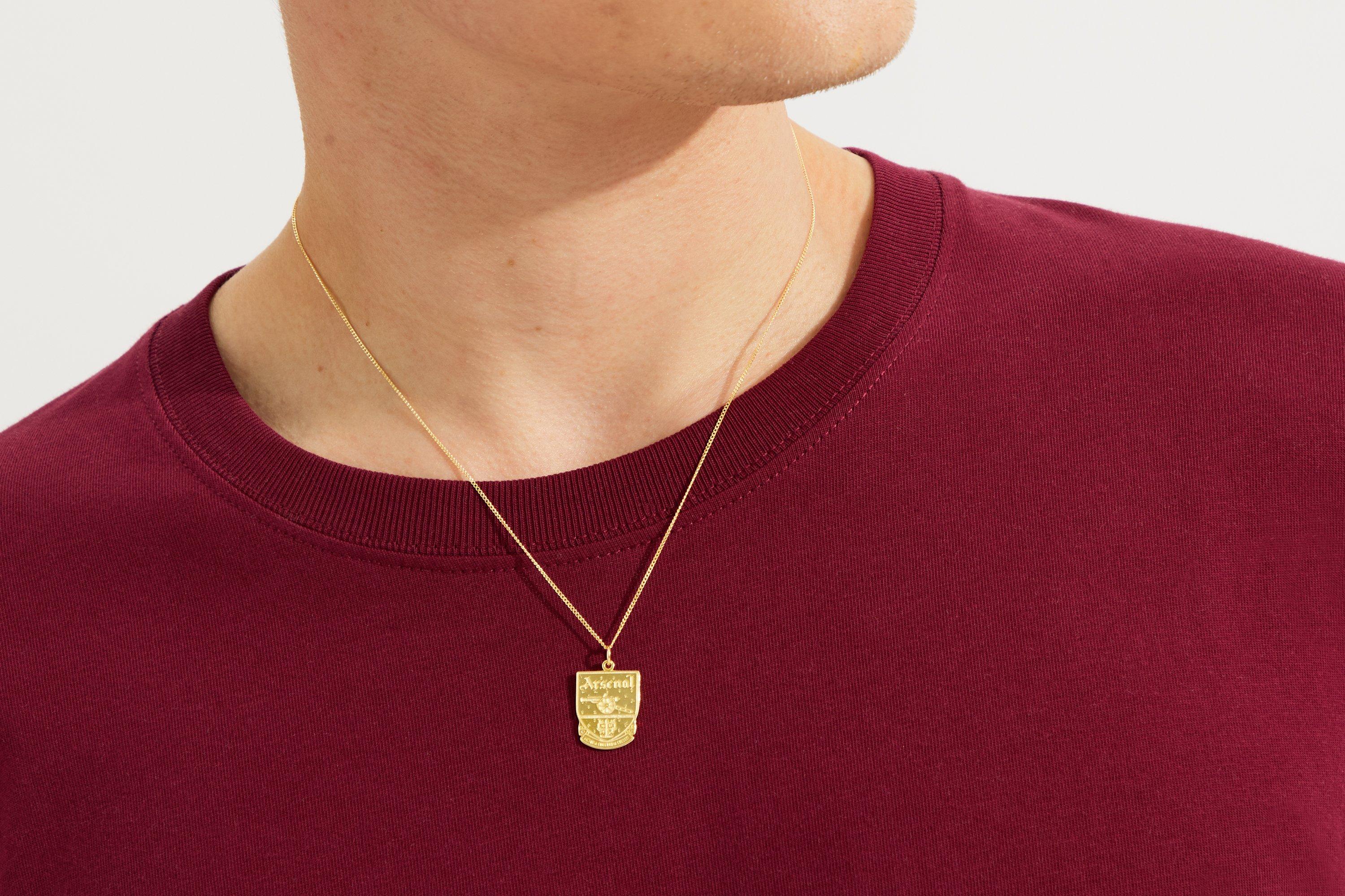 Arsenal 18ct Gold Plated Silver Crest Pendant