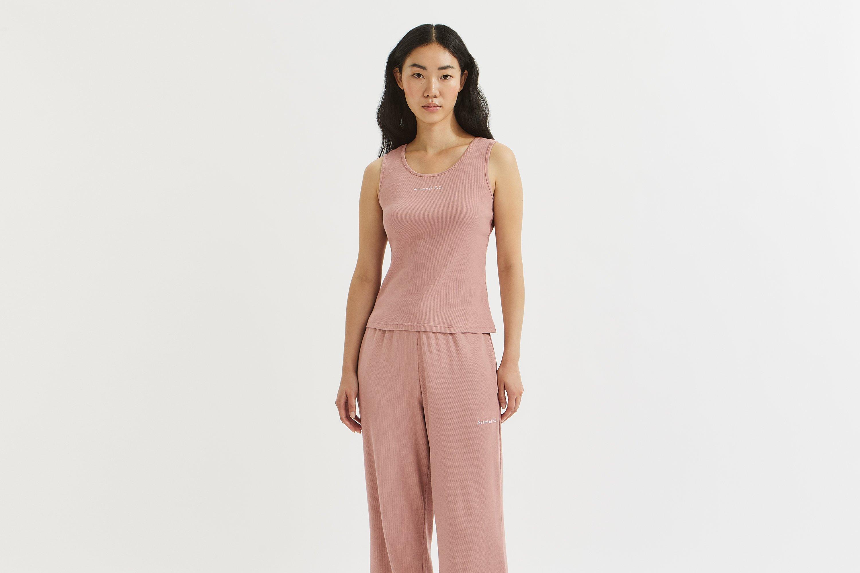 Arsenal Essentials Womens Pink Sleeveless Chapman Rib Lounge Set