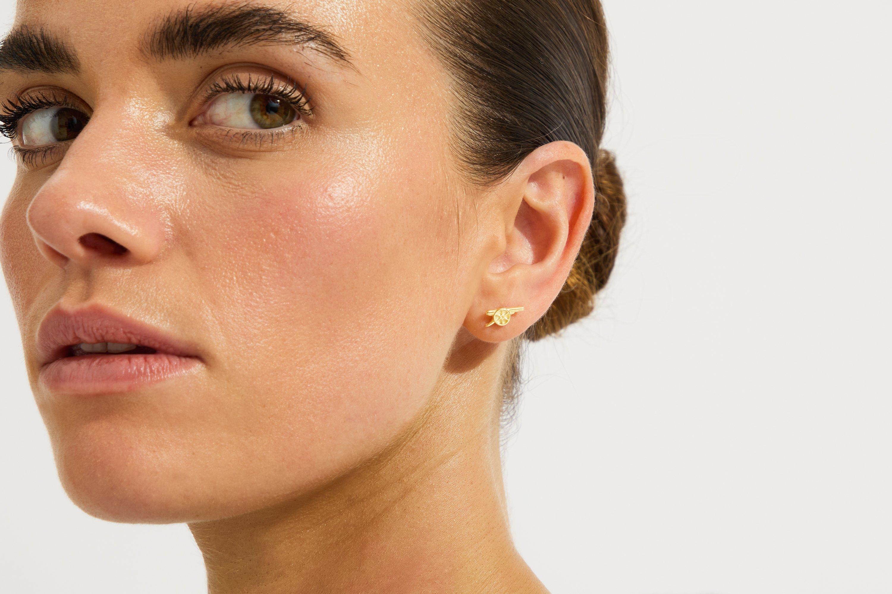 Arsenal 18ct Gold Plated Cannon Stud Earrings