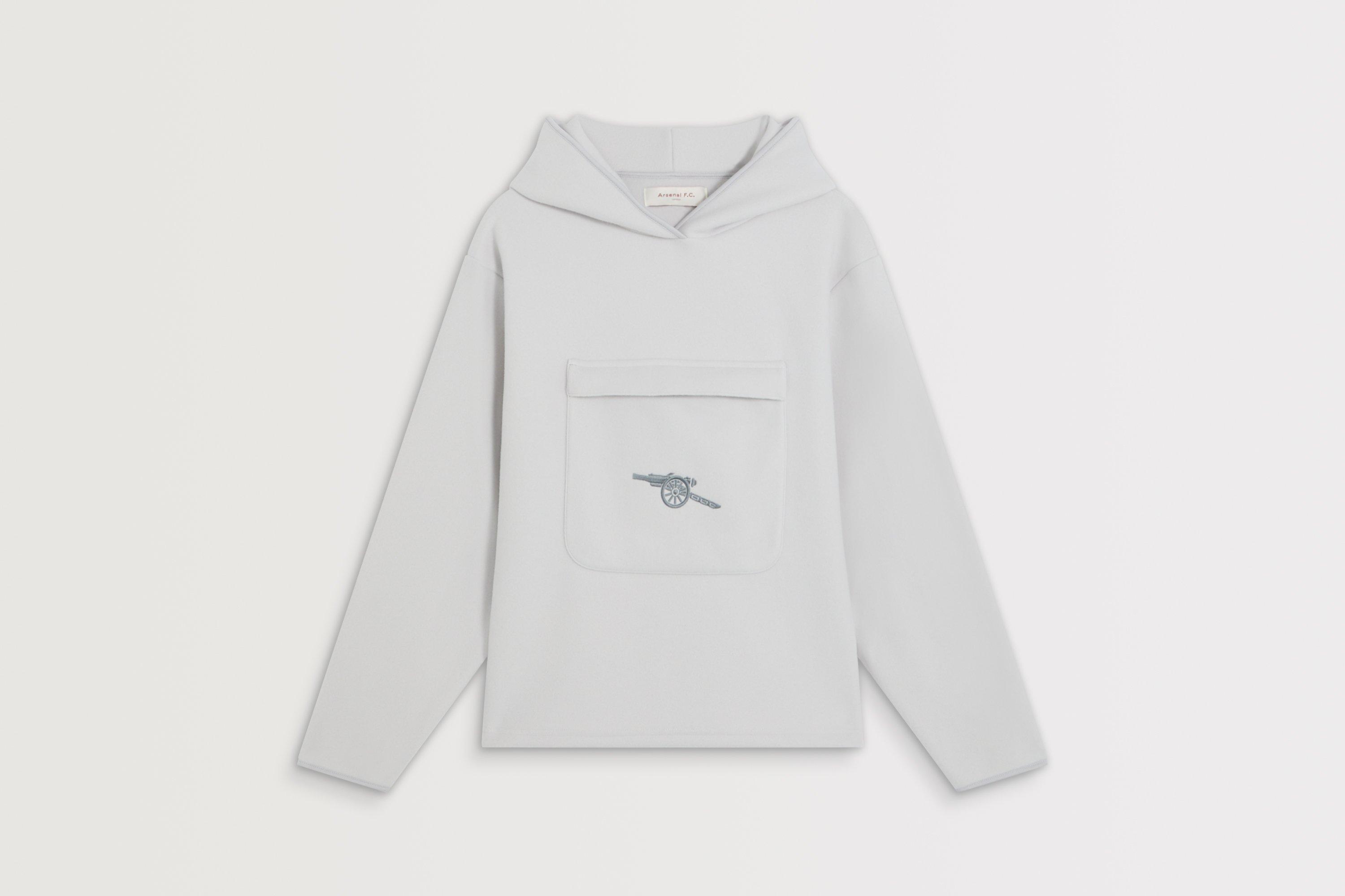 Arsenal Womens Holloway Social Club Grey Fleece Hoodie