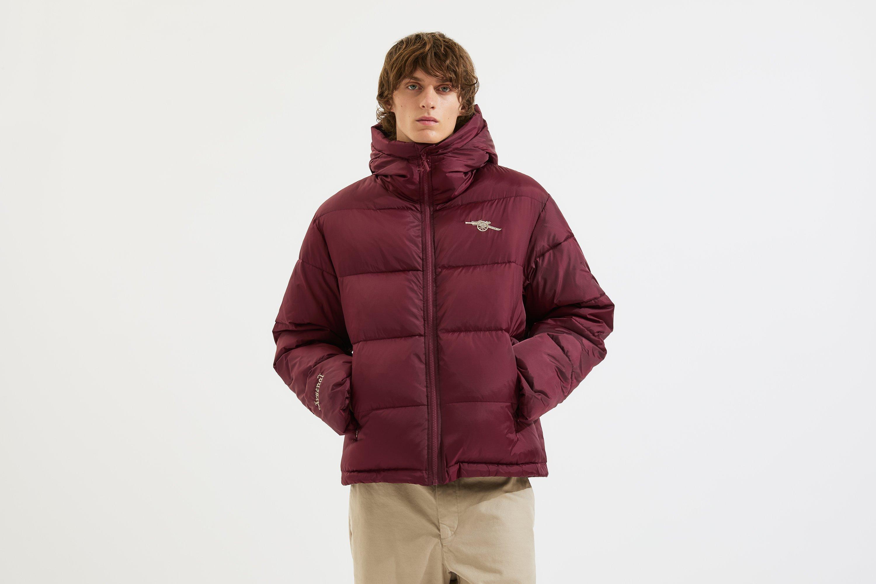 Arsenal Essentials Unisex Burgundy Cannon Hooded Puffer Jacket