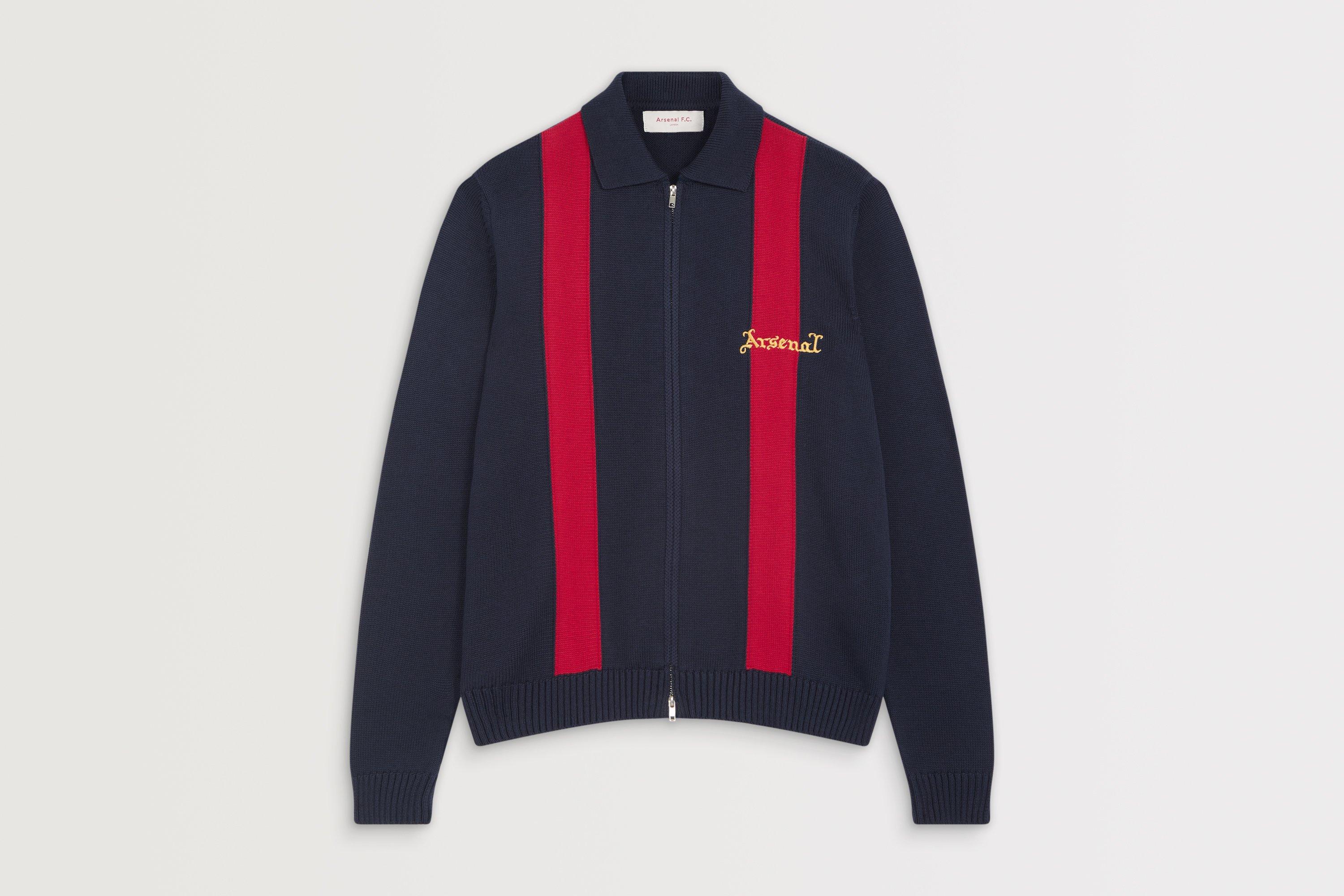 Arsenal Classics Navy Knitted Zip Polo