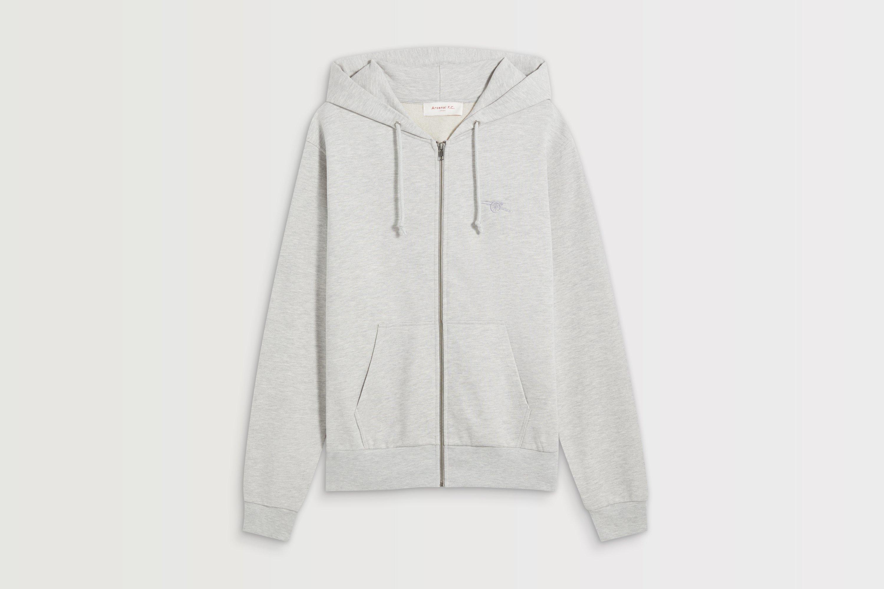 Arsenal Essentials Grey Cannon Zip Hoodie