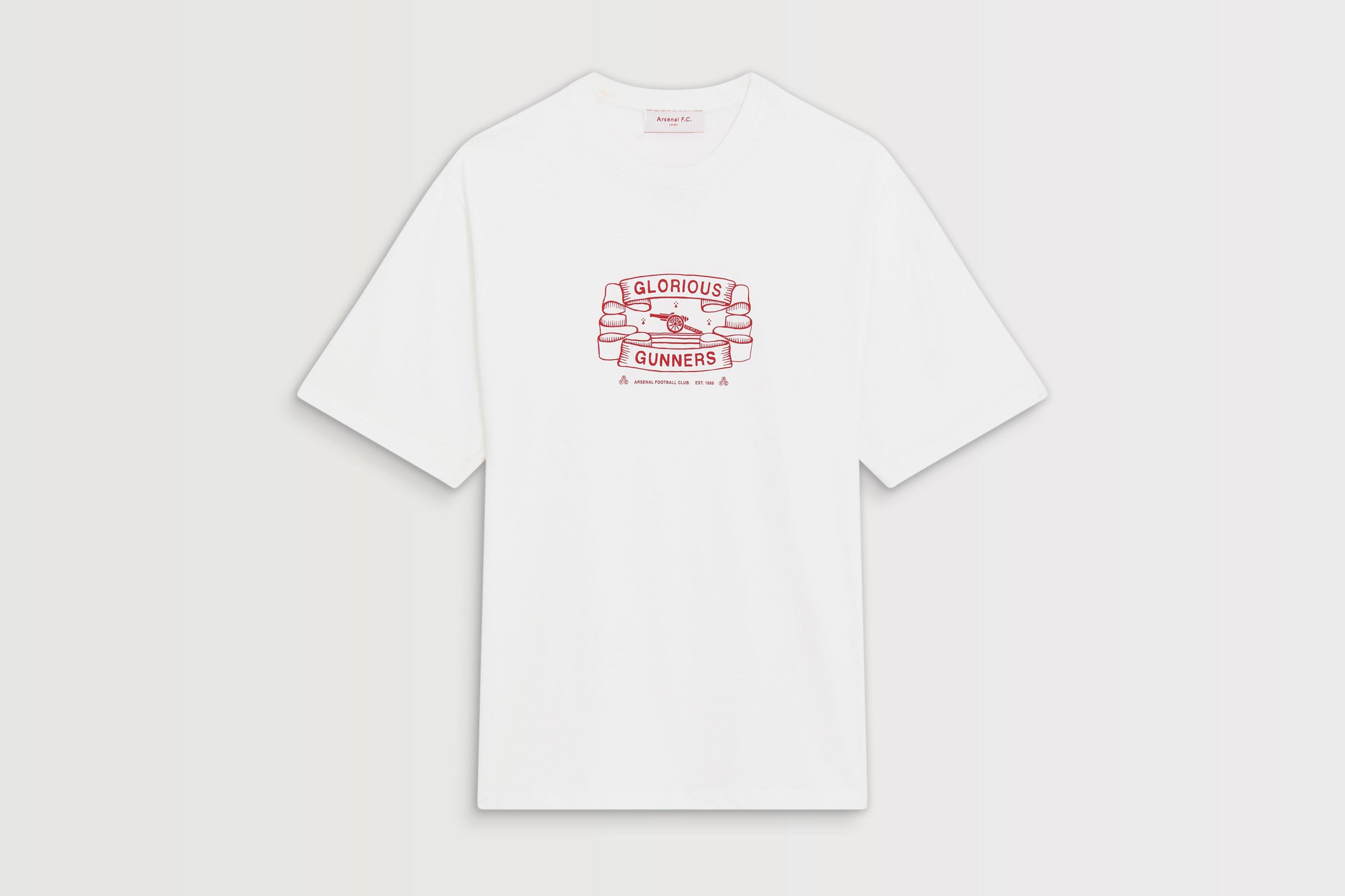 Arsenal Glorious Gunners White Graphic T-Shirt
