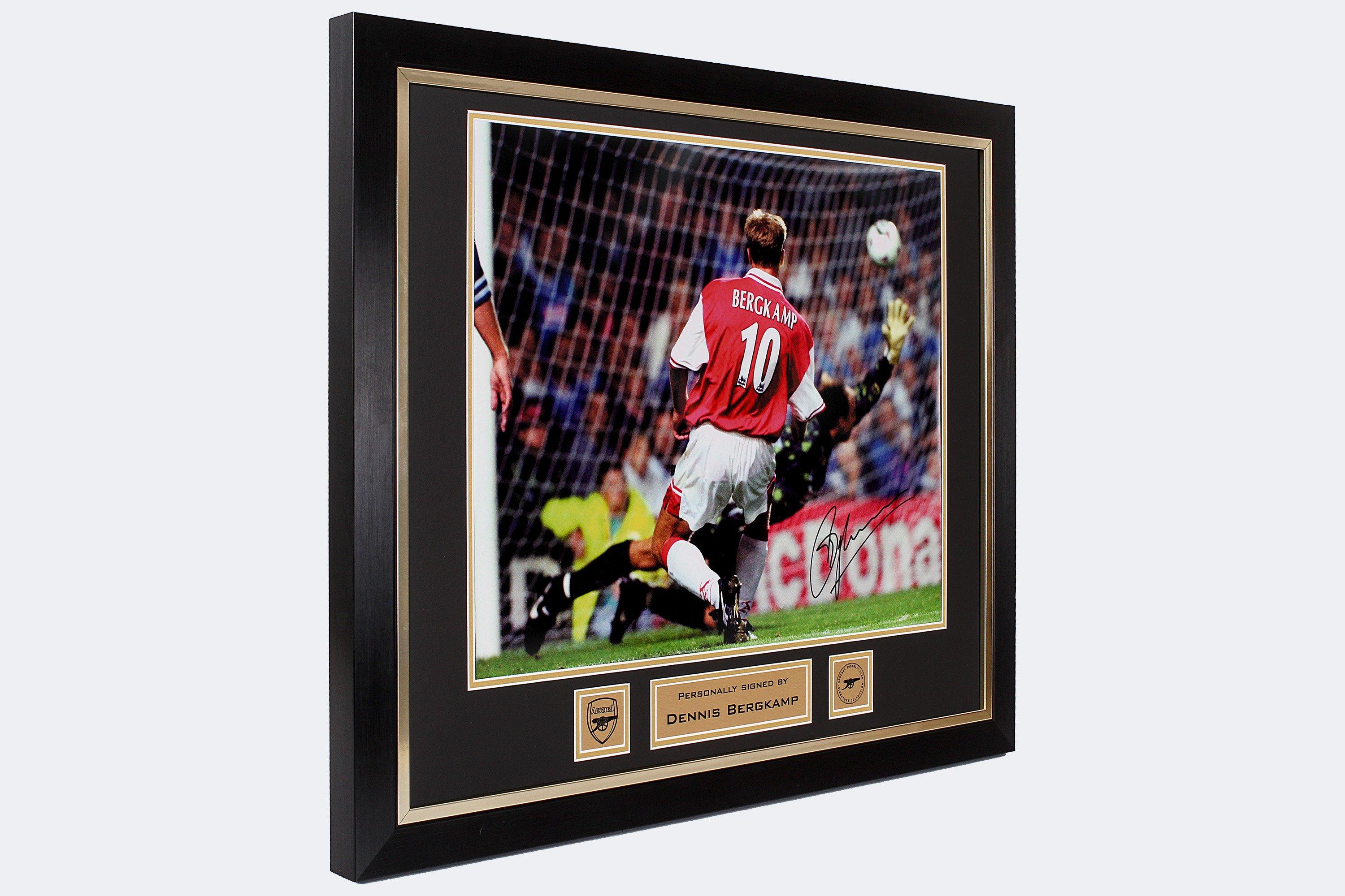 Arsenal Framed Signed Bergkamp v Leicester Goal Print
