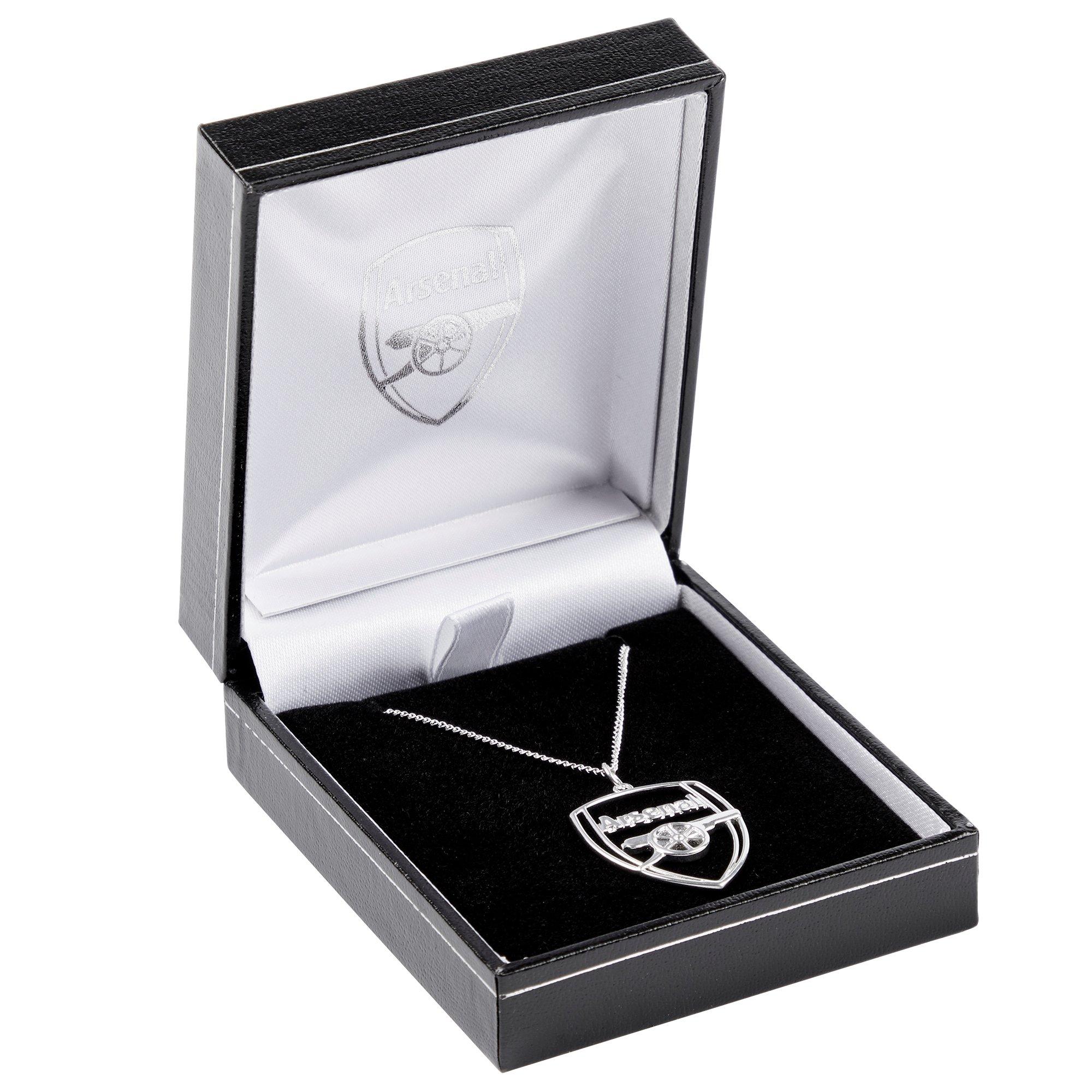 Arsenal Sterling Silver Cut Out Crest Pendant and Chain