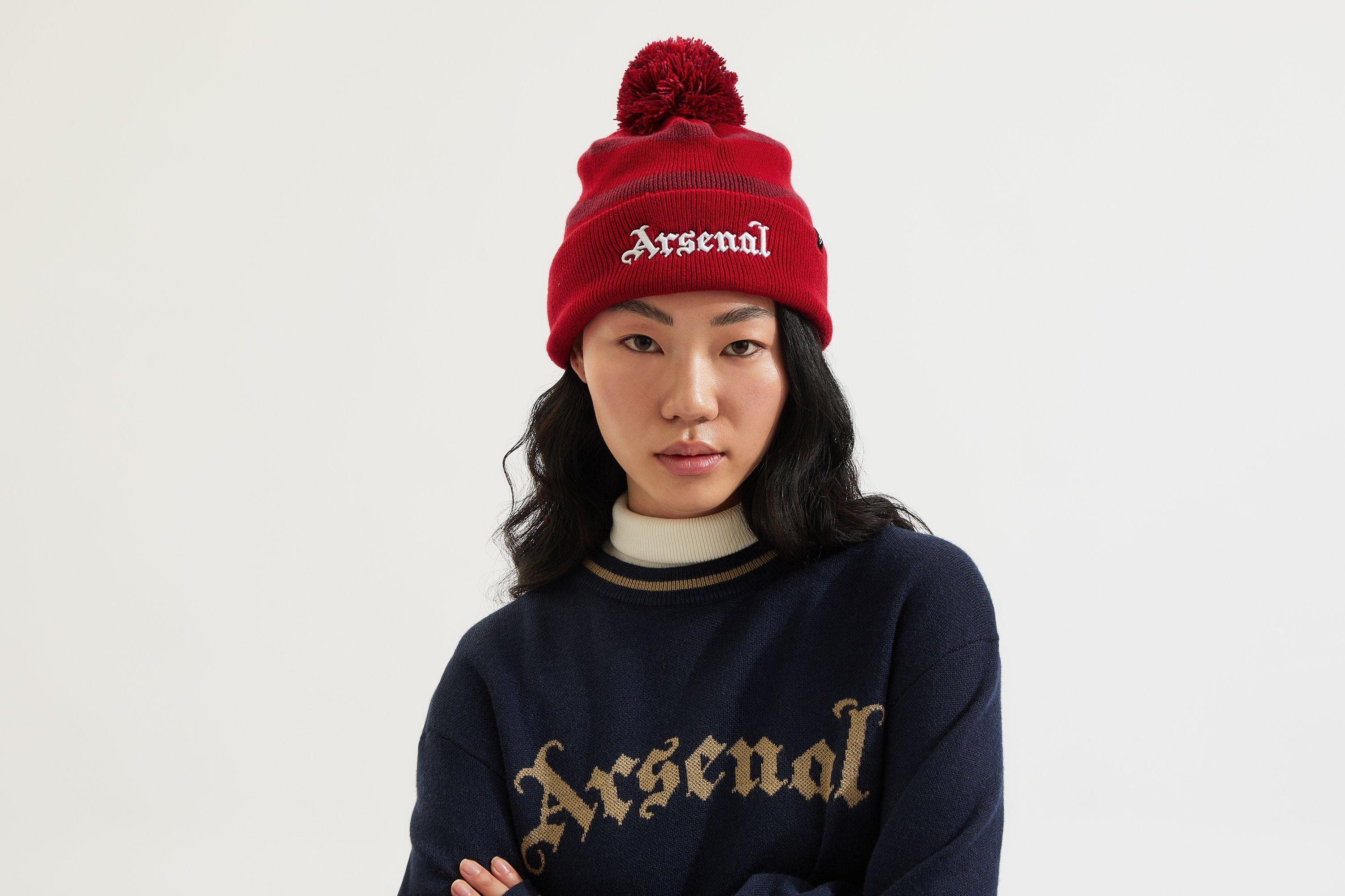 Arsenal 47 Red Gothic Pom Beanie