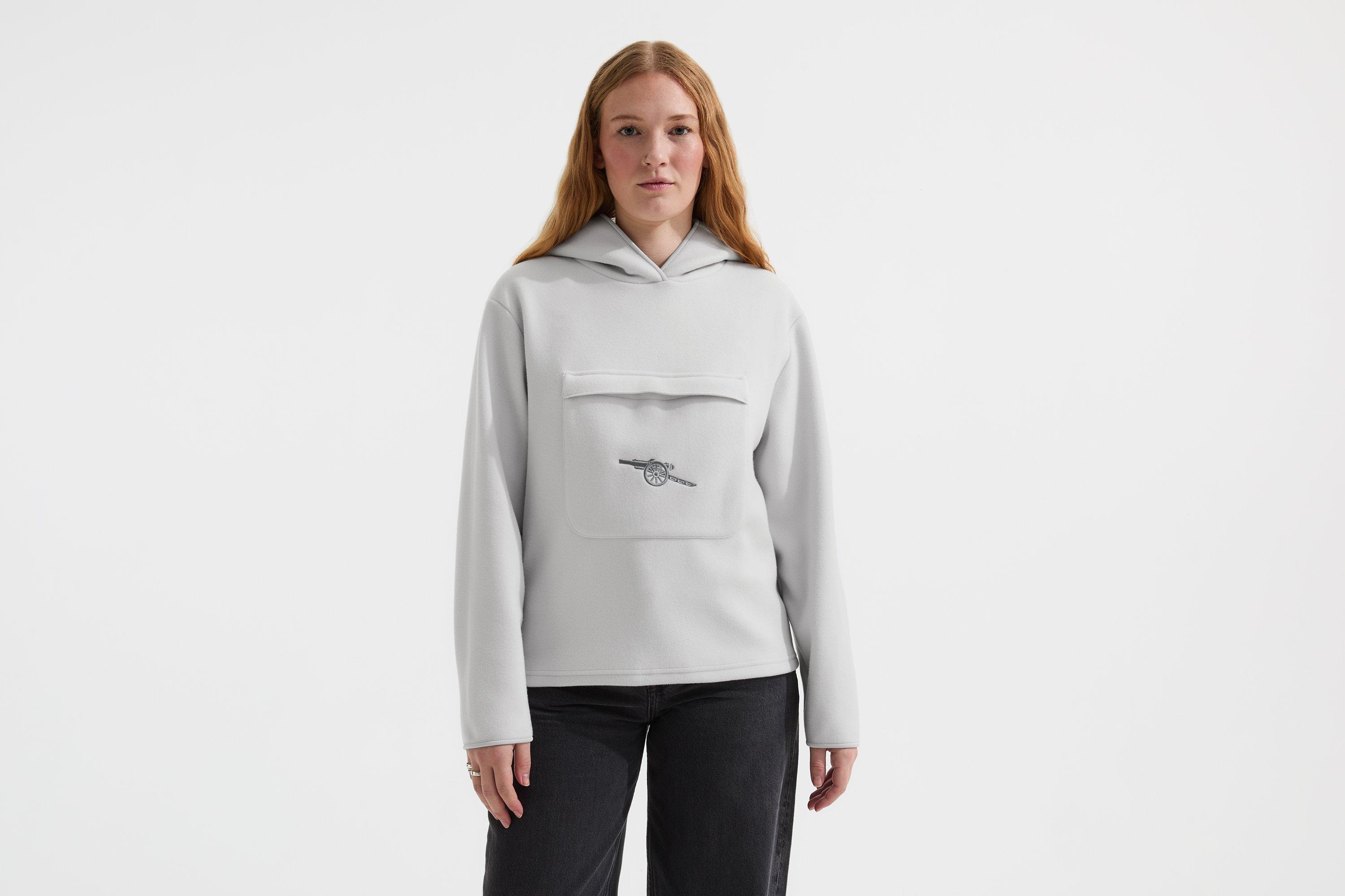 Arsenal Womens Holloway Social Club Grey Fleece Hoodie