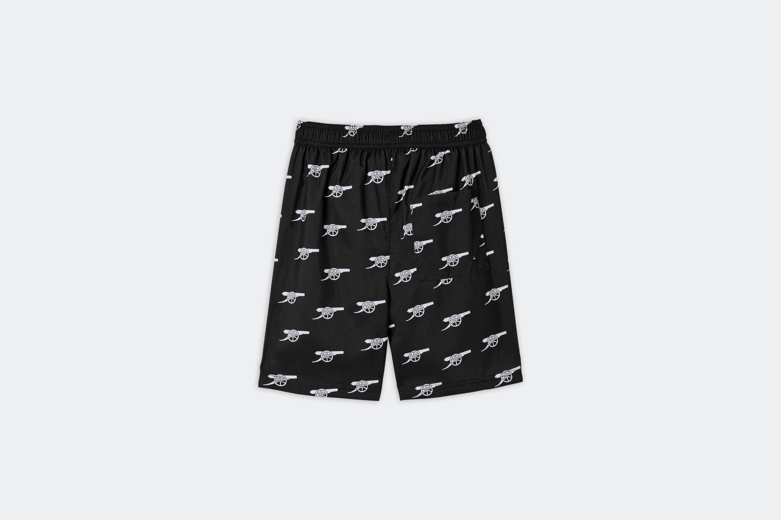 Arsenal Boys Black Cannon Print Swim Shorts