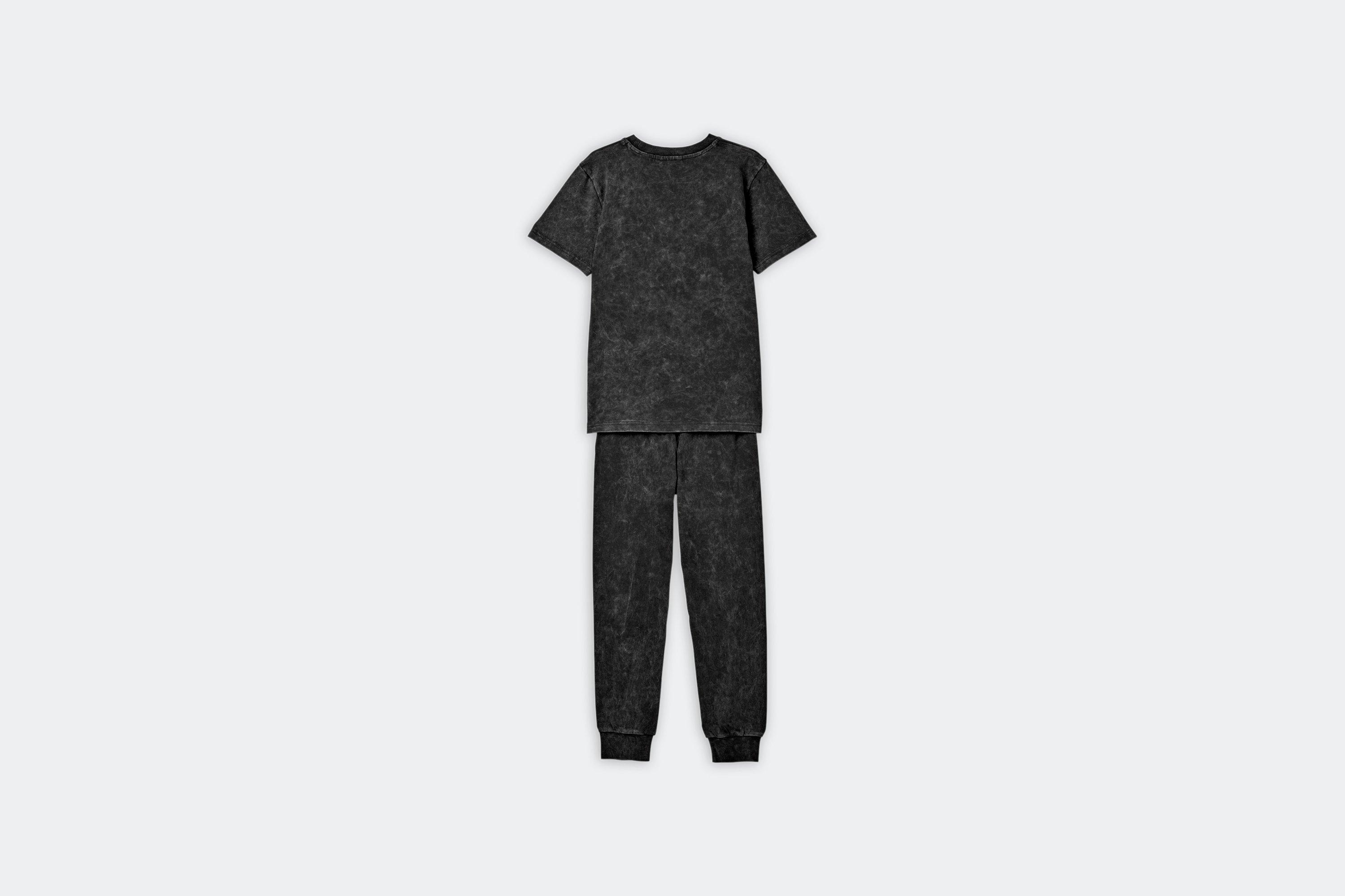 Arsenal Boys Washed Grey Crest Print Pyjamas