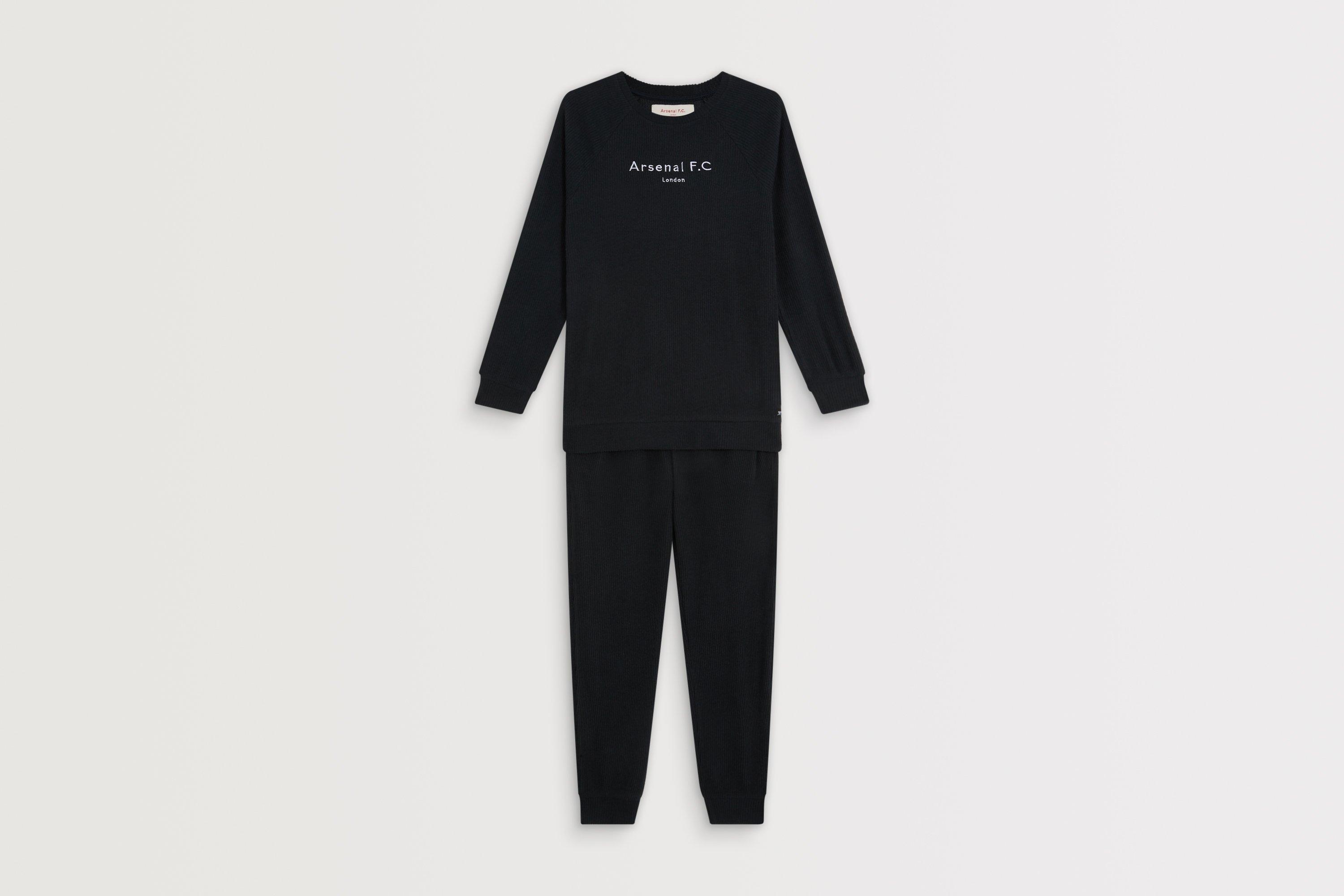 Arsenal Womens Ribbed Black Lounge Set