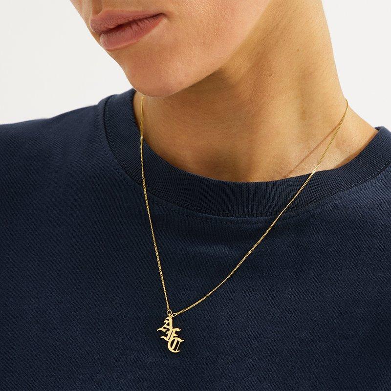 Arsenal 18ct Gold Plated Silver Gothic AFC Monogram Pendant