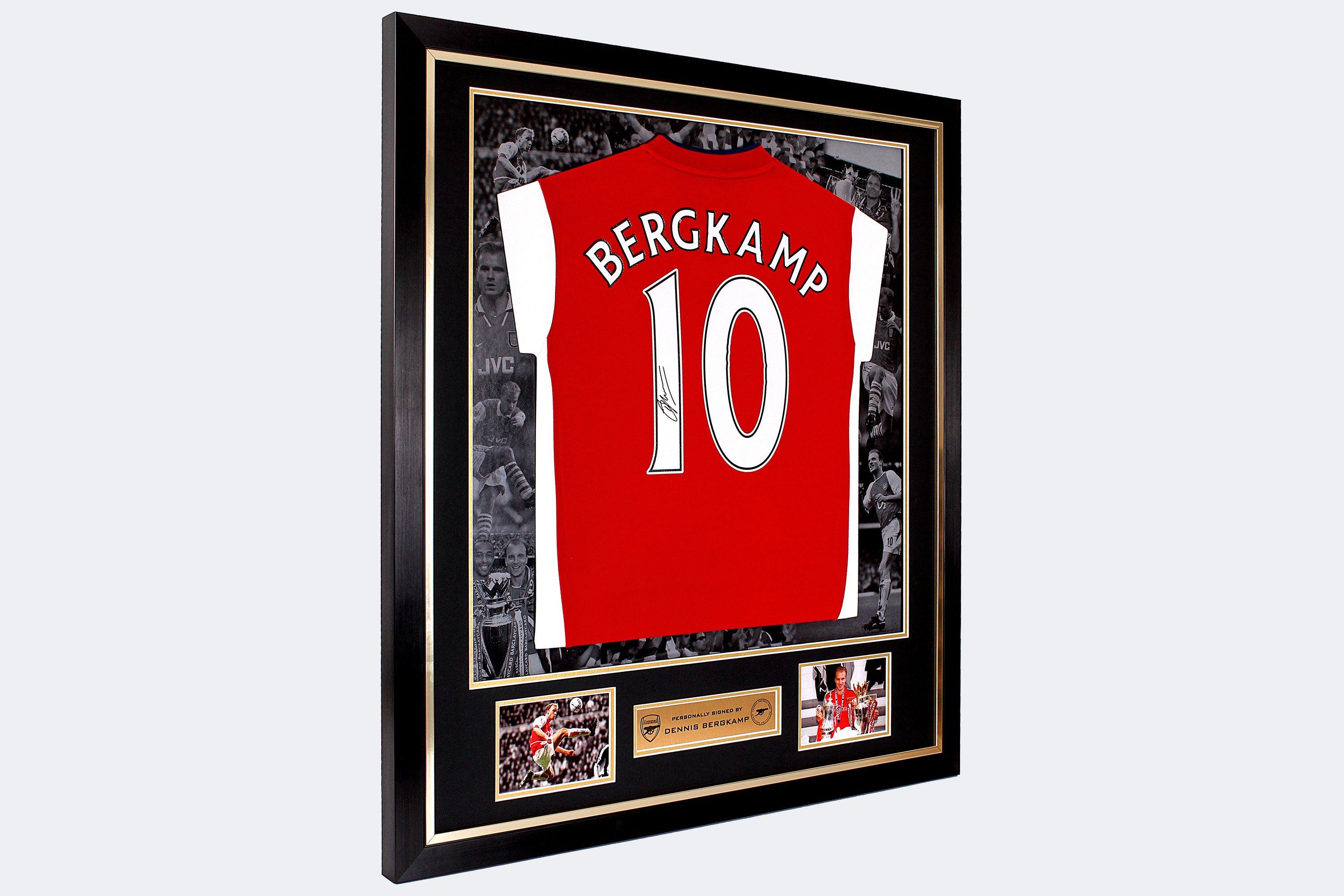 Arsenal Framed Signed Dennis Bergkamp Shirt