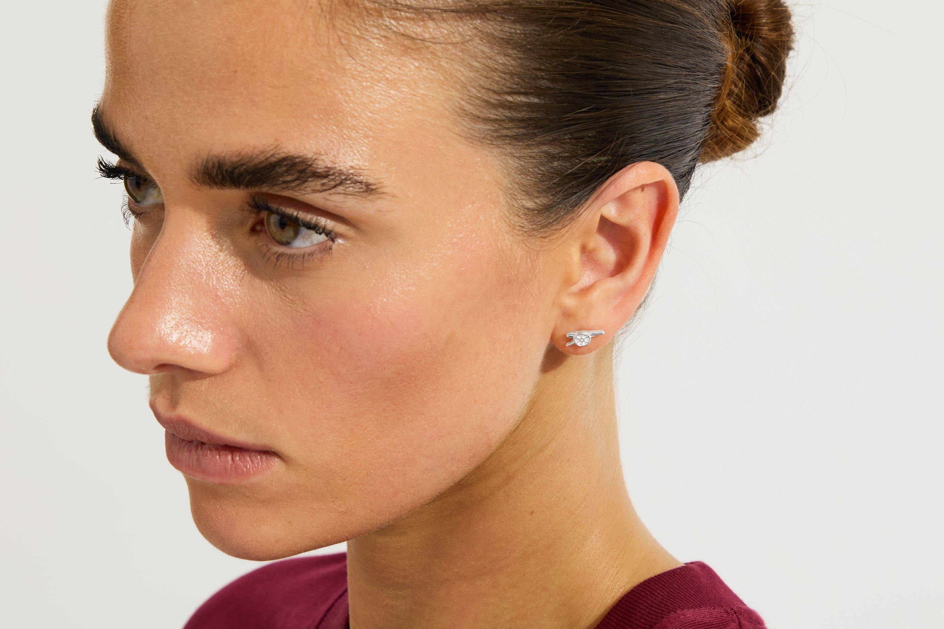 Arsenal Silver Cannon Stud Earrings