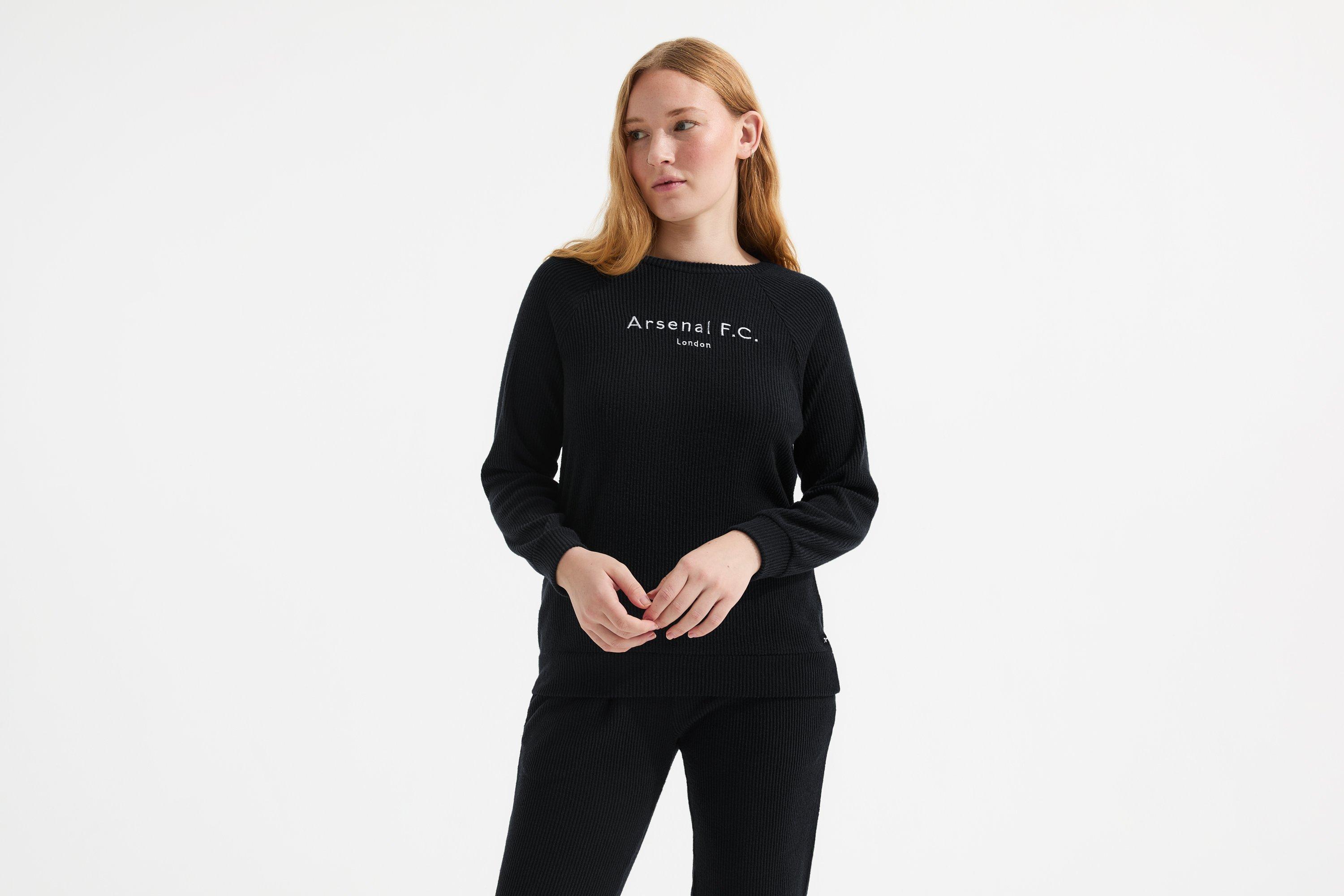 Arsenal Womens Ribbed Black Lounge Set