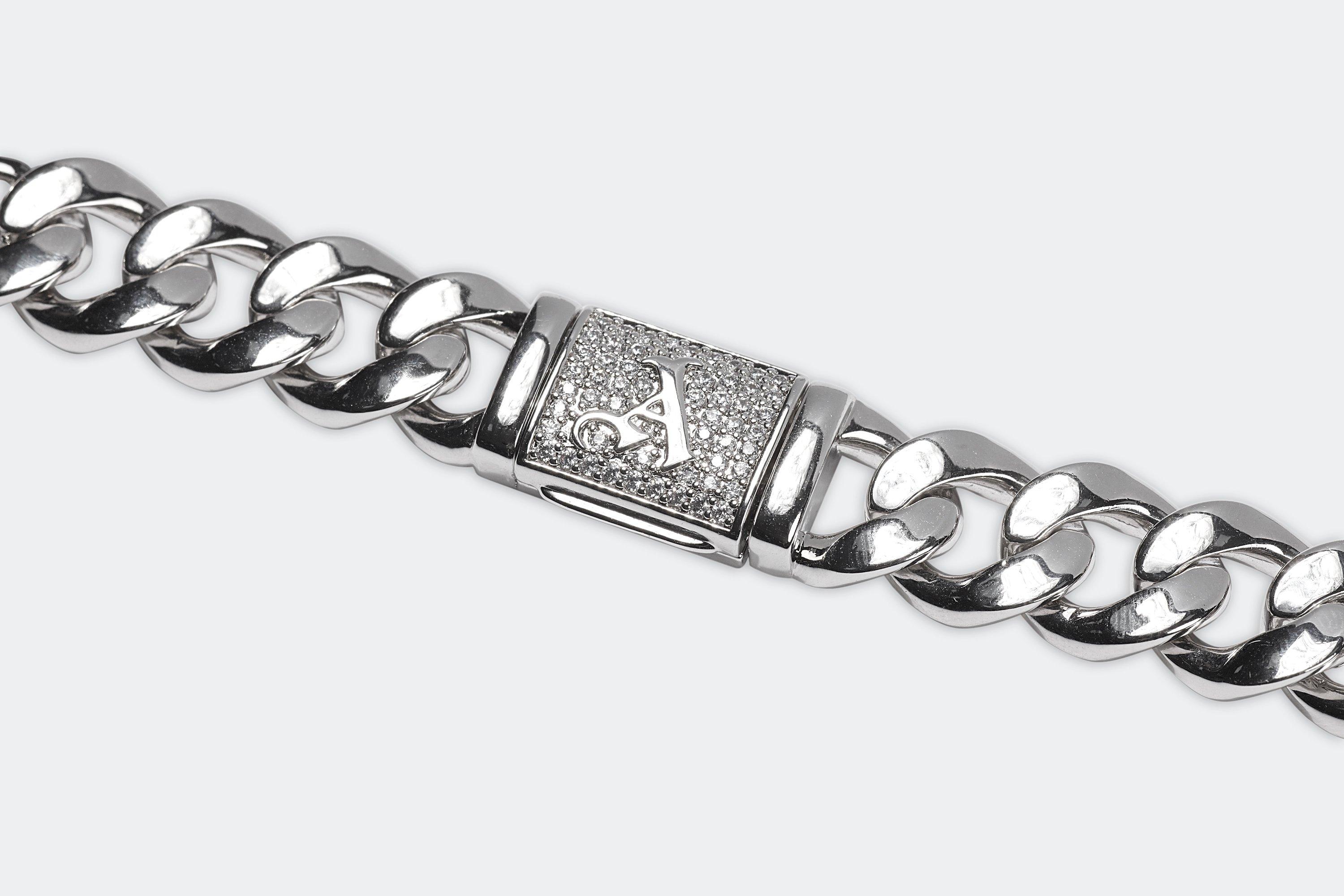 Arsenal Cubic Zirconia Clasp Curb Chain