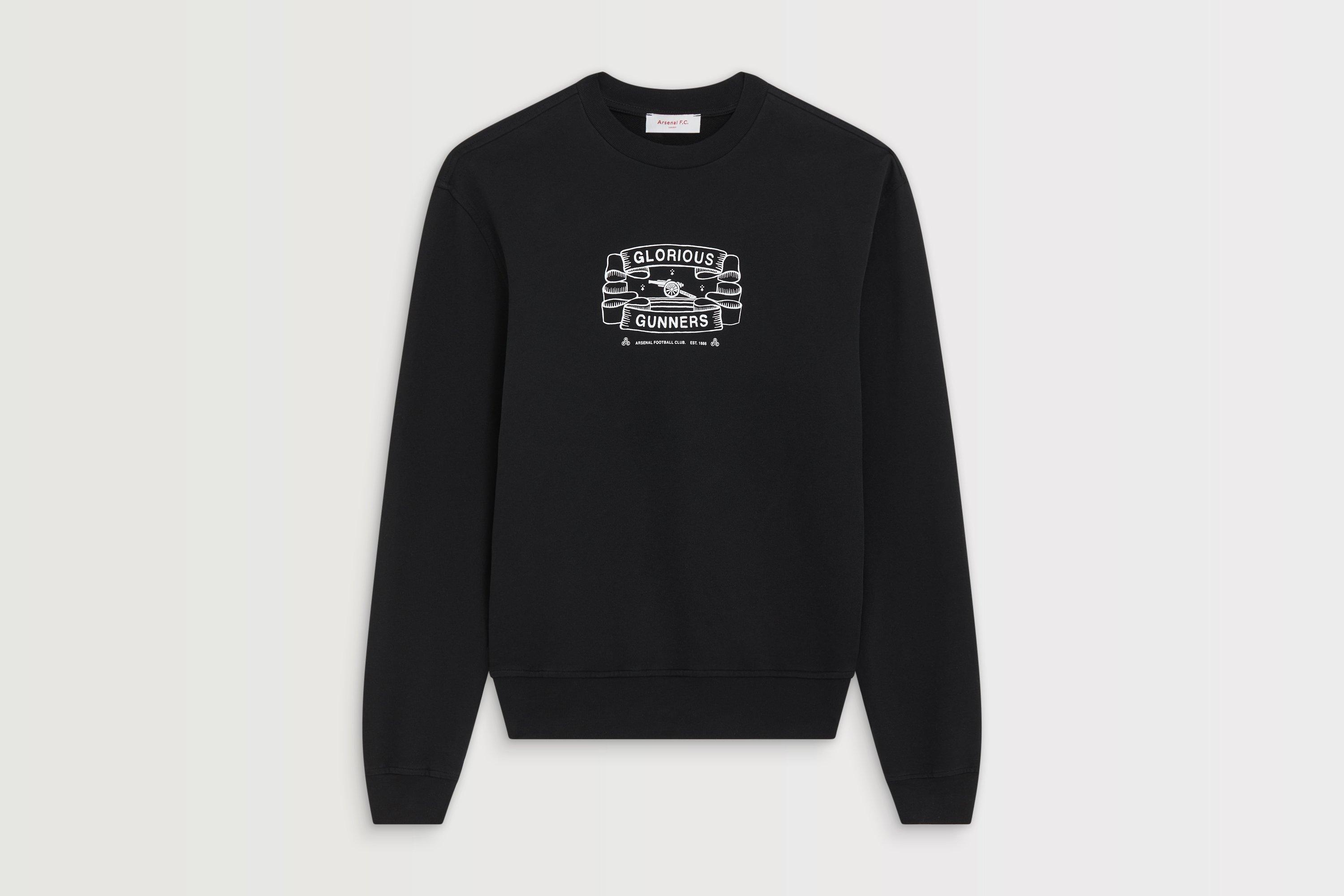 Arsenal Glorious Gunners Black Graphic Sweatshirt